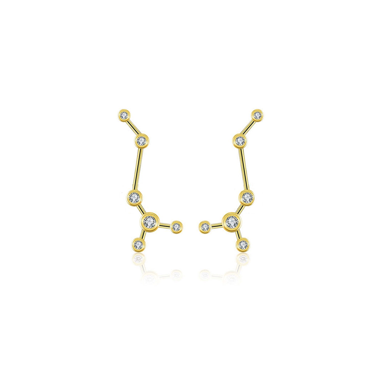 Genevieve Collection Women's Scorpio Zodiac Constellation Earring 18k Yellow Gold & Diamond In Gold