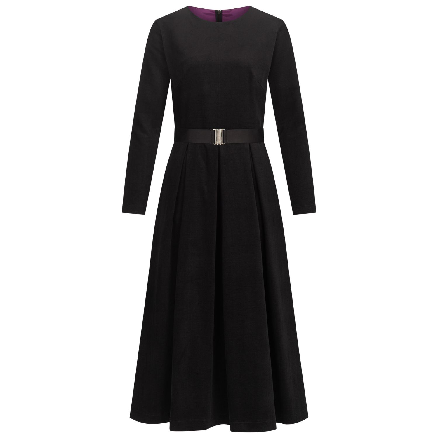 Marianna Déri Women's Black Corduroy Belted Dress In Black