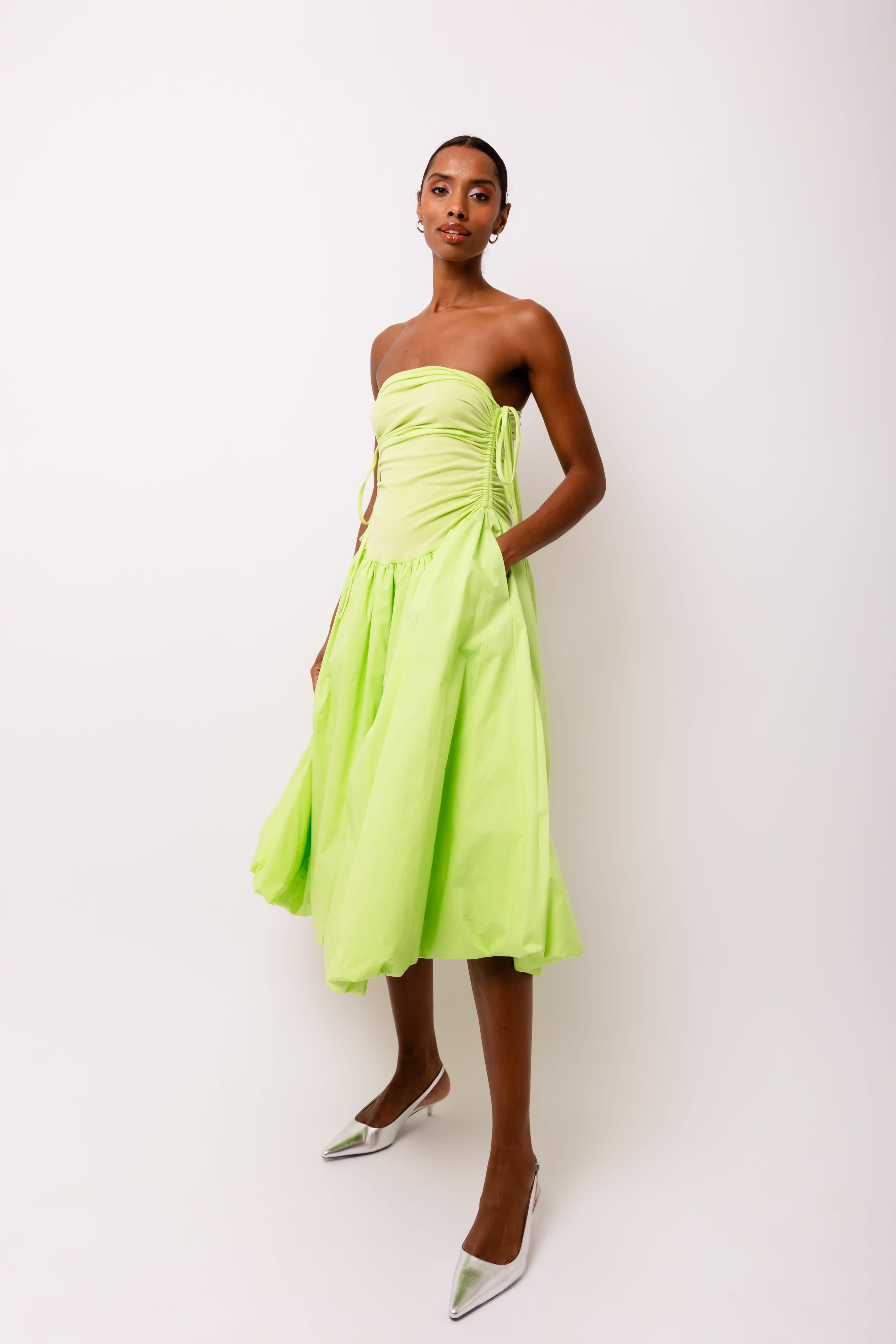 Lime Green Taffeta Dress