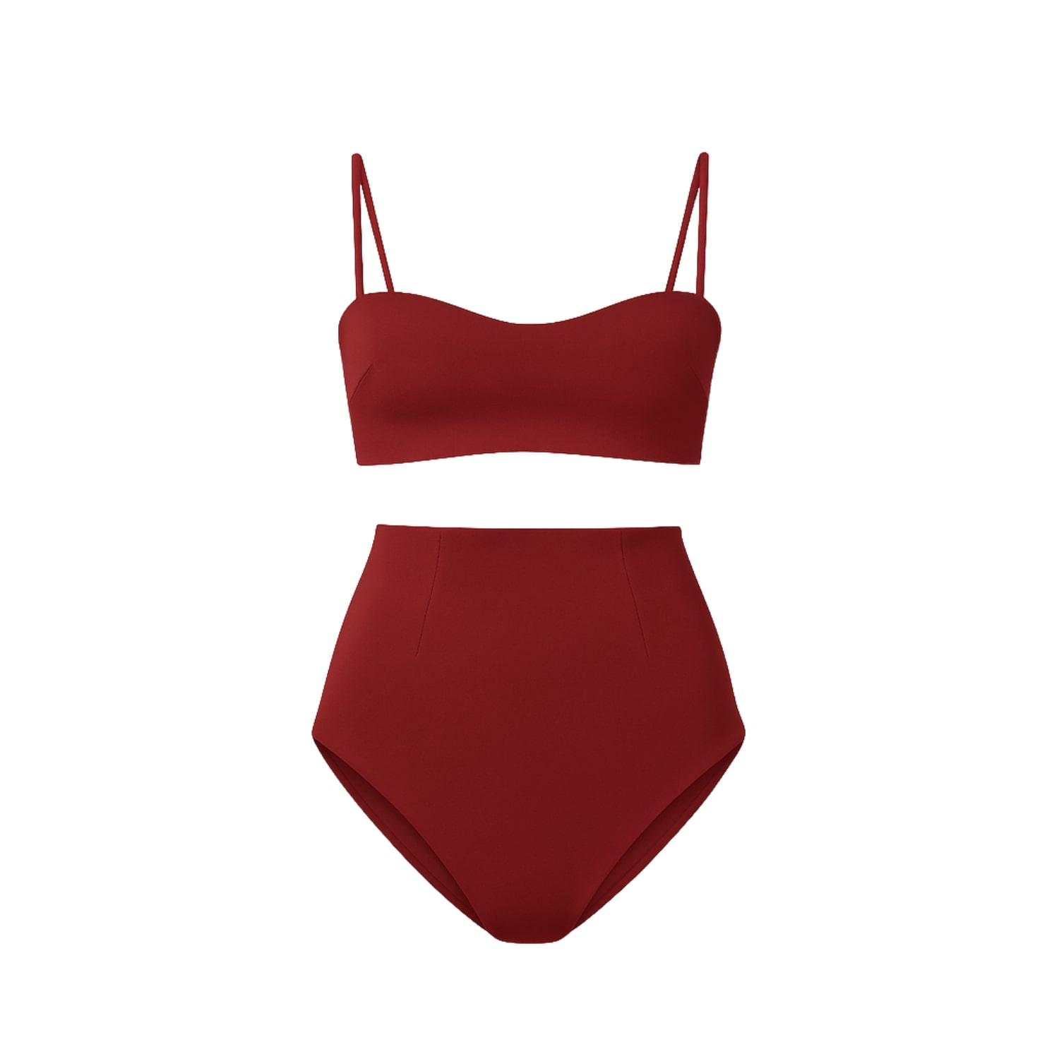 Rêve De Rive Women's Harlow Red High Waisted Bikini Set