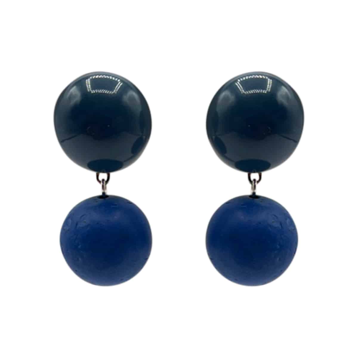 Michael Nash Jewelry Women's Navy Blue Resin Pierced Earrings - Contemporary Elegance For Any Occasion