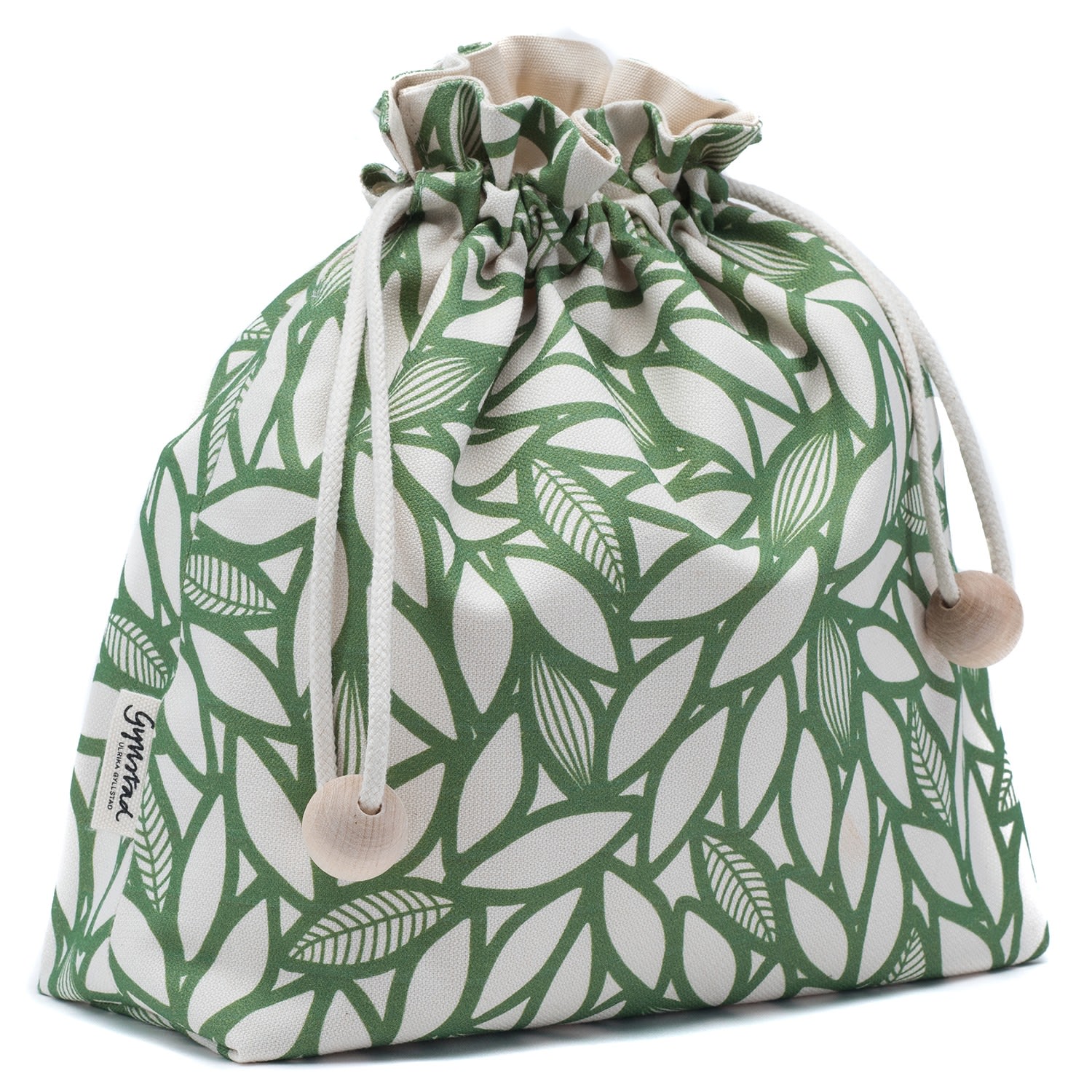 Gyllstad Bladverk Green Drawstring Wash Bag In Green