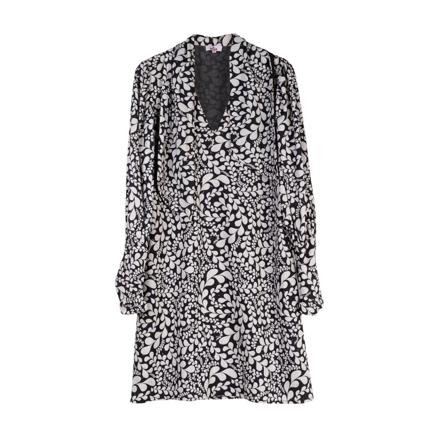 Niza Women's Paula Black And White Short Dress In Black