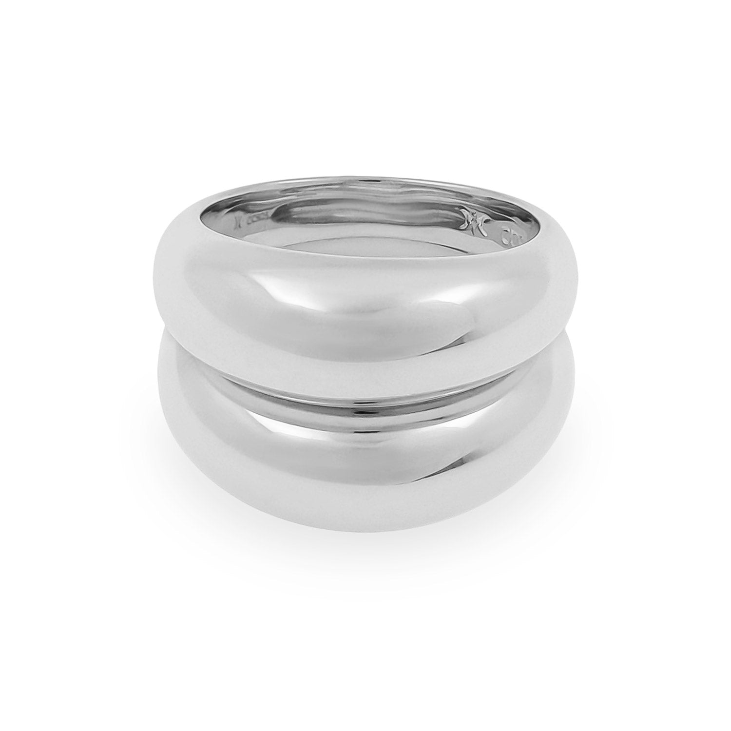 Cote Cache Women's Lux Dome Ring Set - Silver & Silver In Silver
