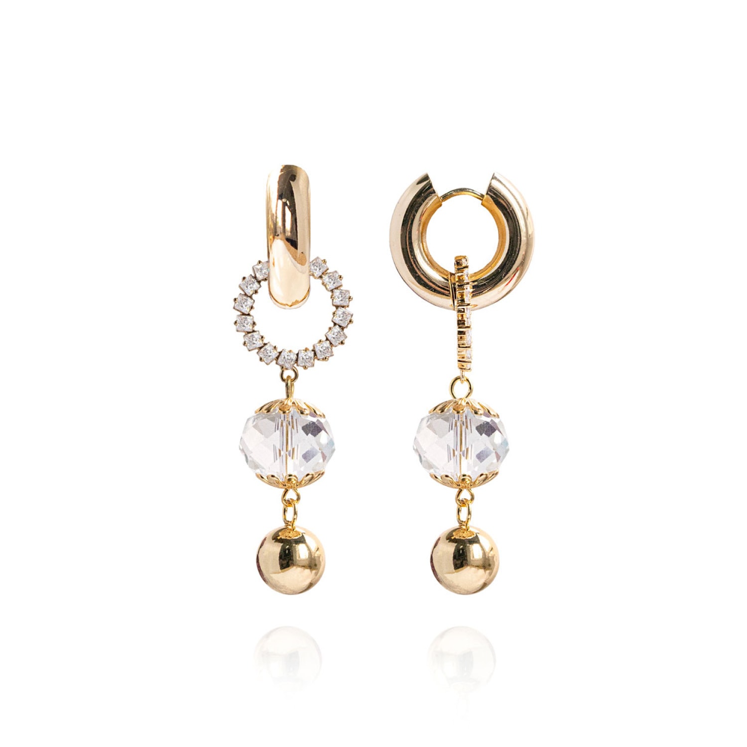 Saule Label Women's Gold / Neutrals Léa Earrings In Ice Sparkle