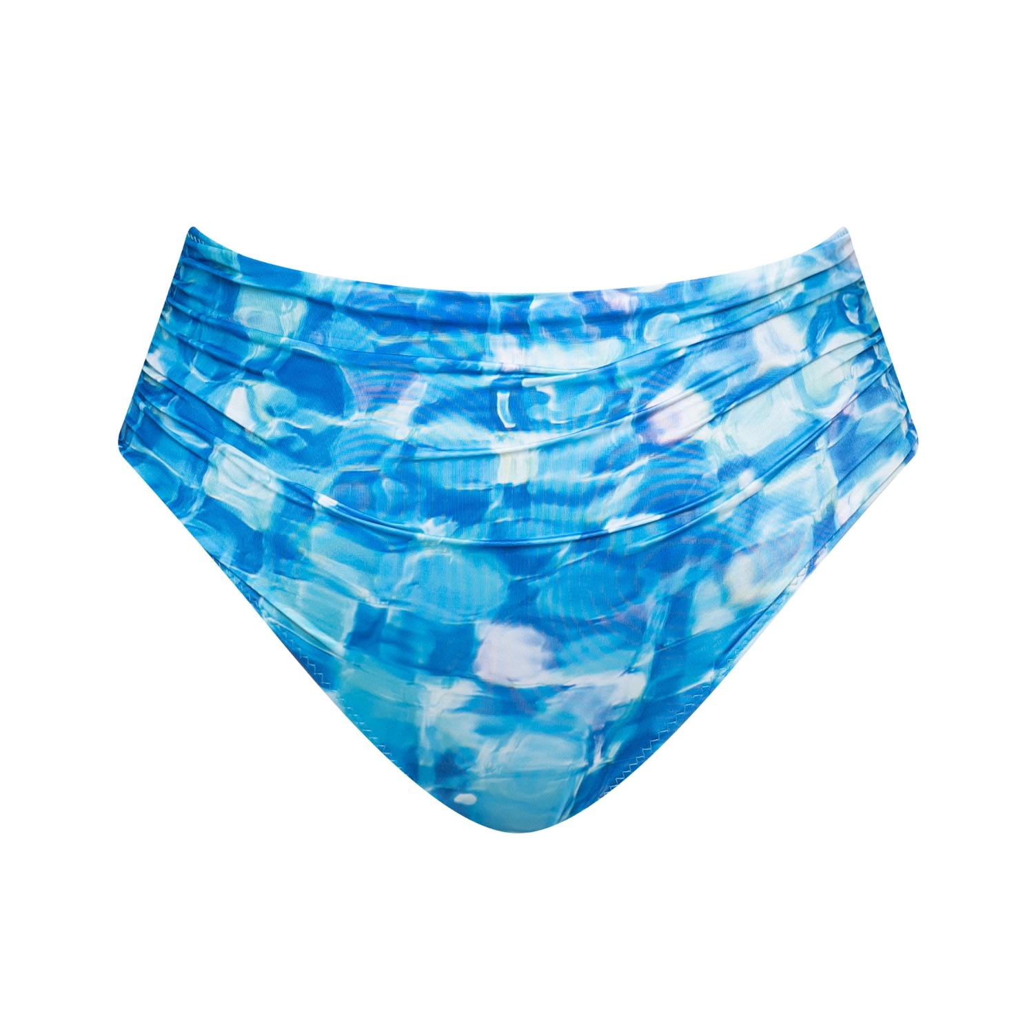 Bukawaswim Women's Blue Antibes Sirène Pool Tile Ruched Bikini Bottoms - Econyl® Regenerated Nylon In Blue