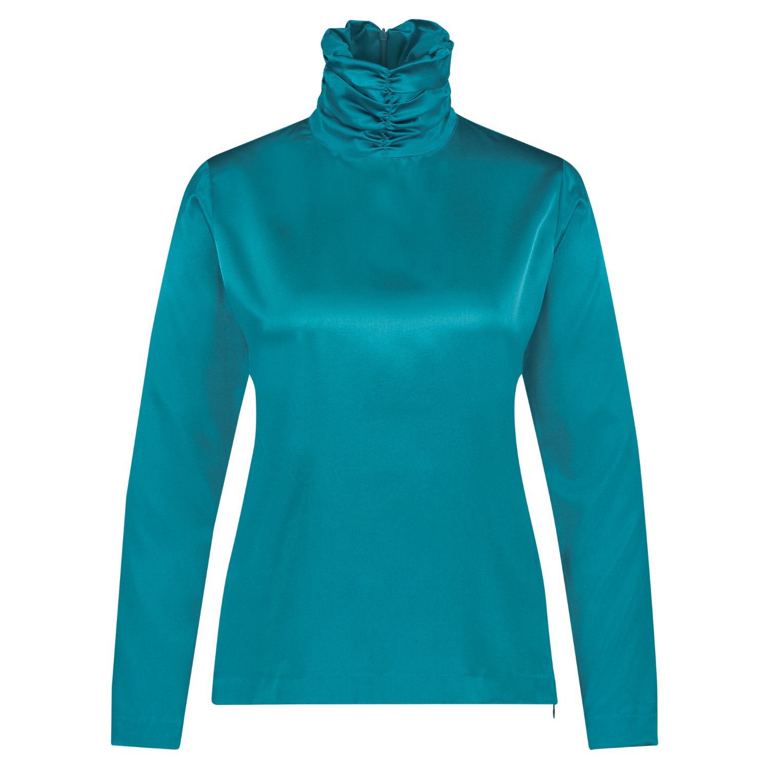 Monique Singh Women's Blue Silk Turtleneck Top In Blue