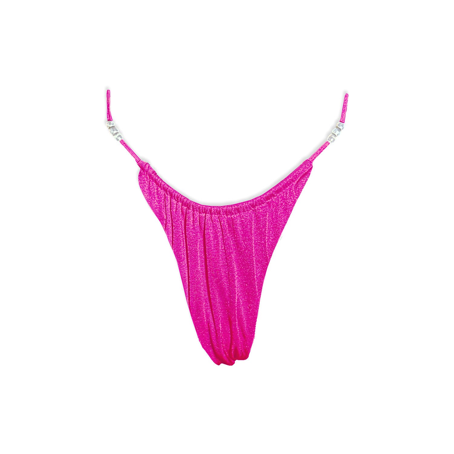 Women’s Pink / Purple The Pearl Shimmer String Bikini Bottom - Pink Large Inbodi Swim