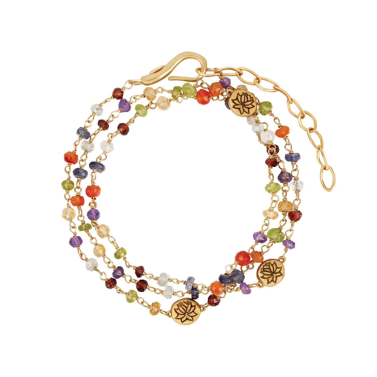 Karma And Luck Women's Budding Life - Lotus Multi Stone Chakra Wrap