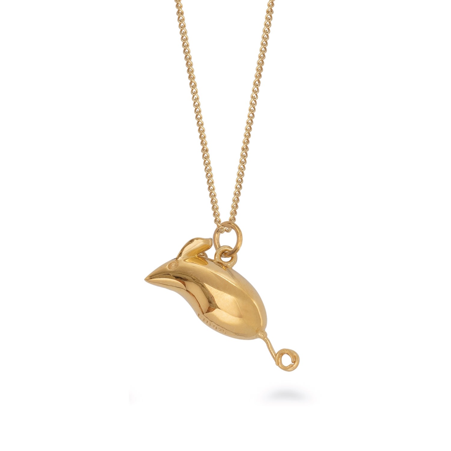 Lime Tree Design Women's Mouse Pendant Necklace Gold Vermeil