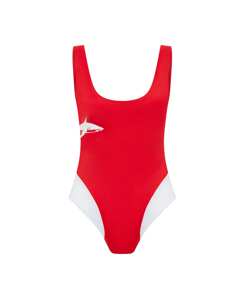 Let's Swim Shark Badeanzug In White/red