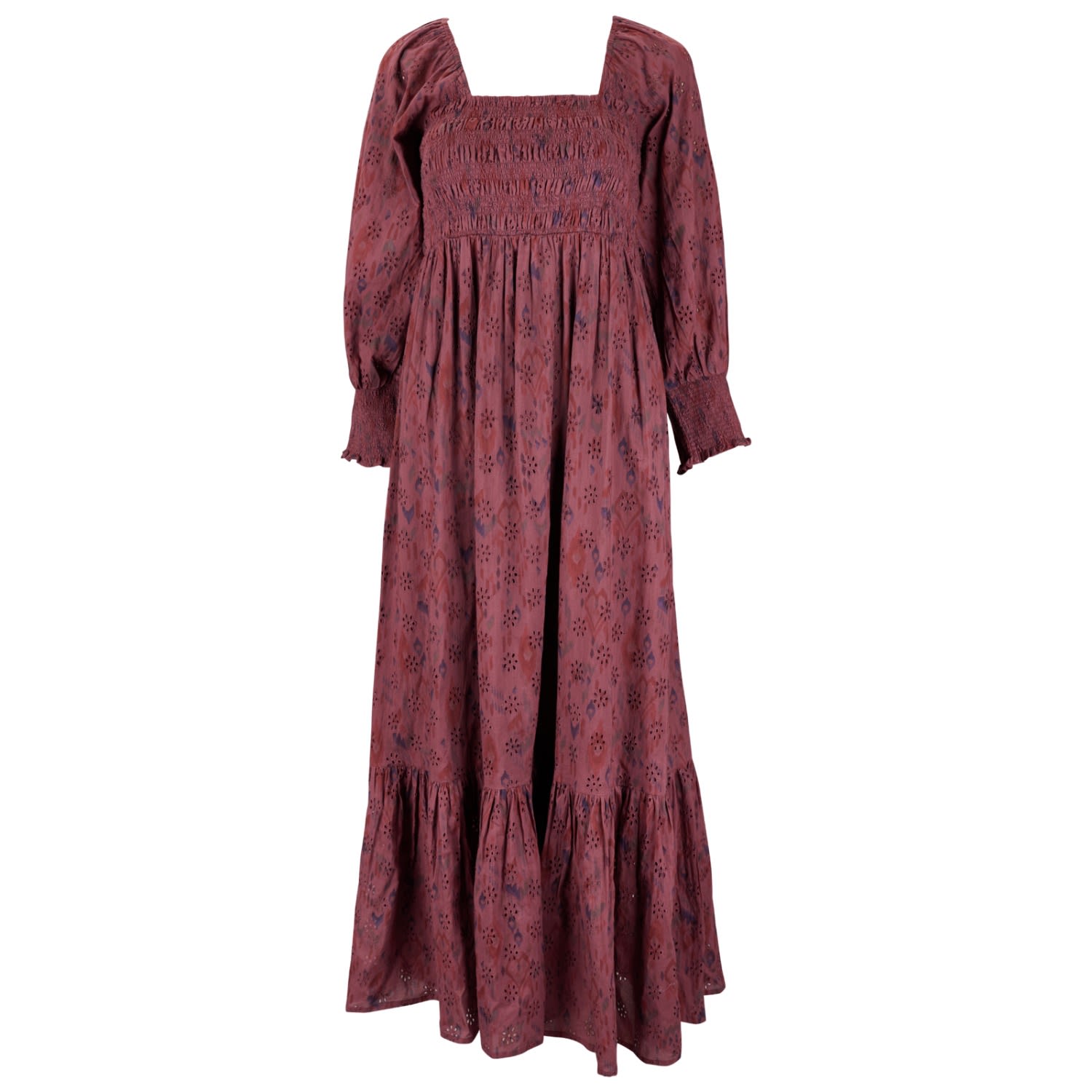 Women's Red Berry Smocked Dress | XXL | Em & Shi