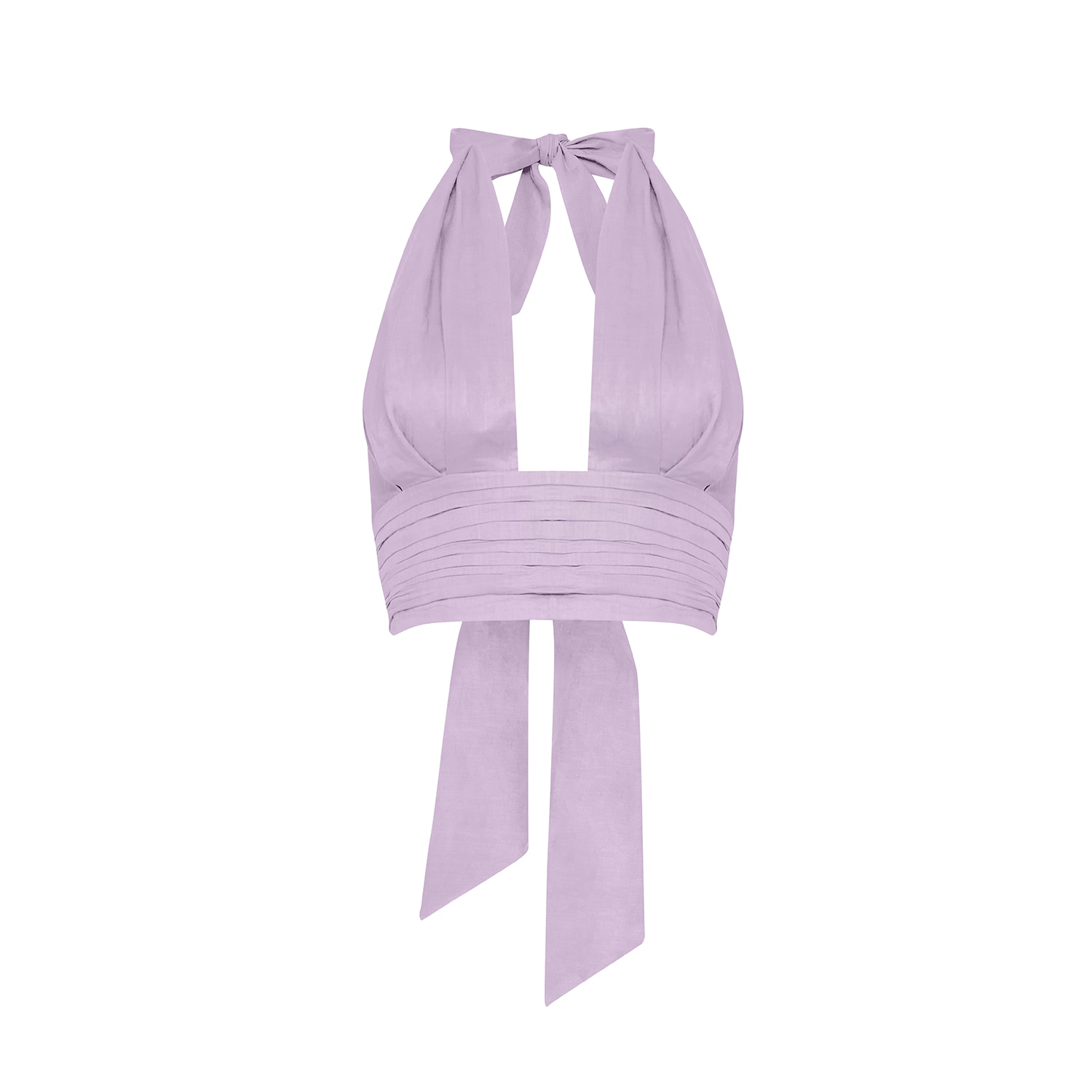 Women’s Pink / Purple Linen Draped Crop Top - Lilac Large Avenue 8