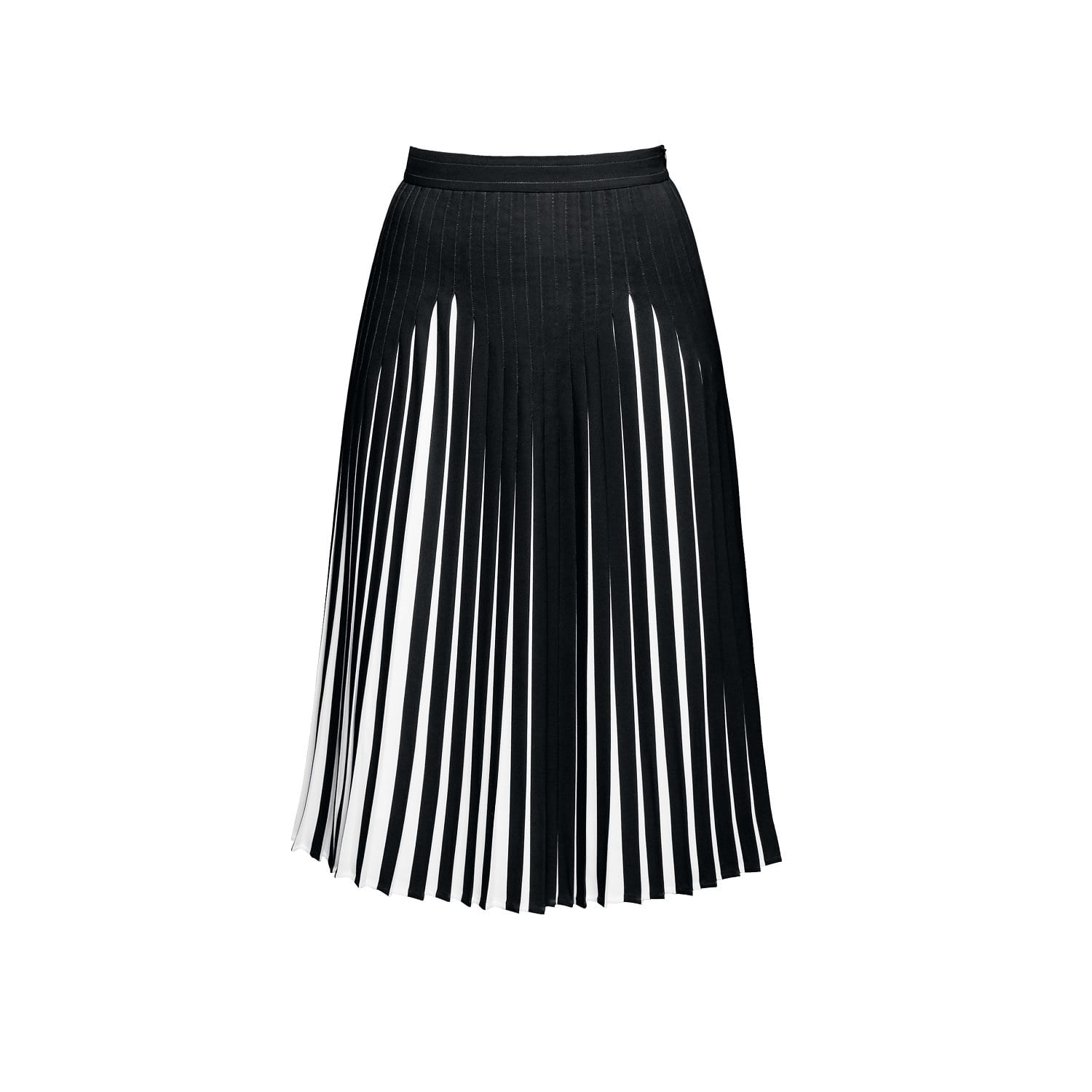 black and white pleated skirt