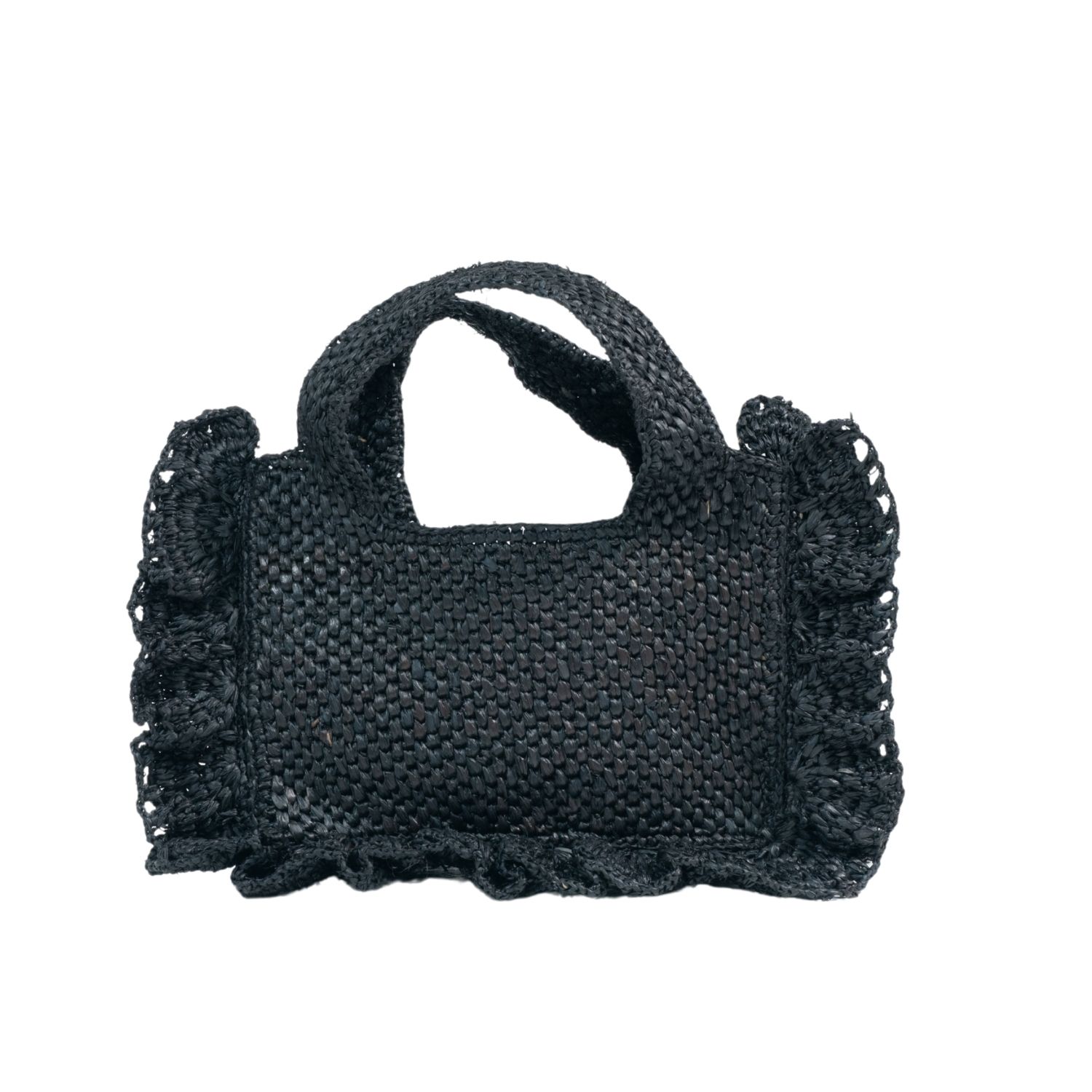 Women's Floute Black Raffia Bag | Zanatany Concepts