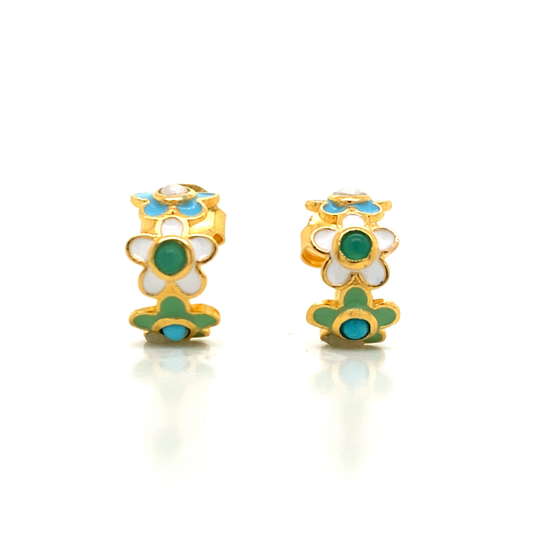 Gem Bazaar Jewellery Women's Blue / White / Green Fleury Huggie Hoops