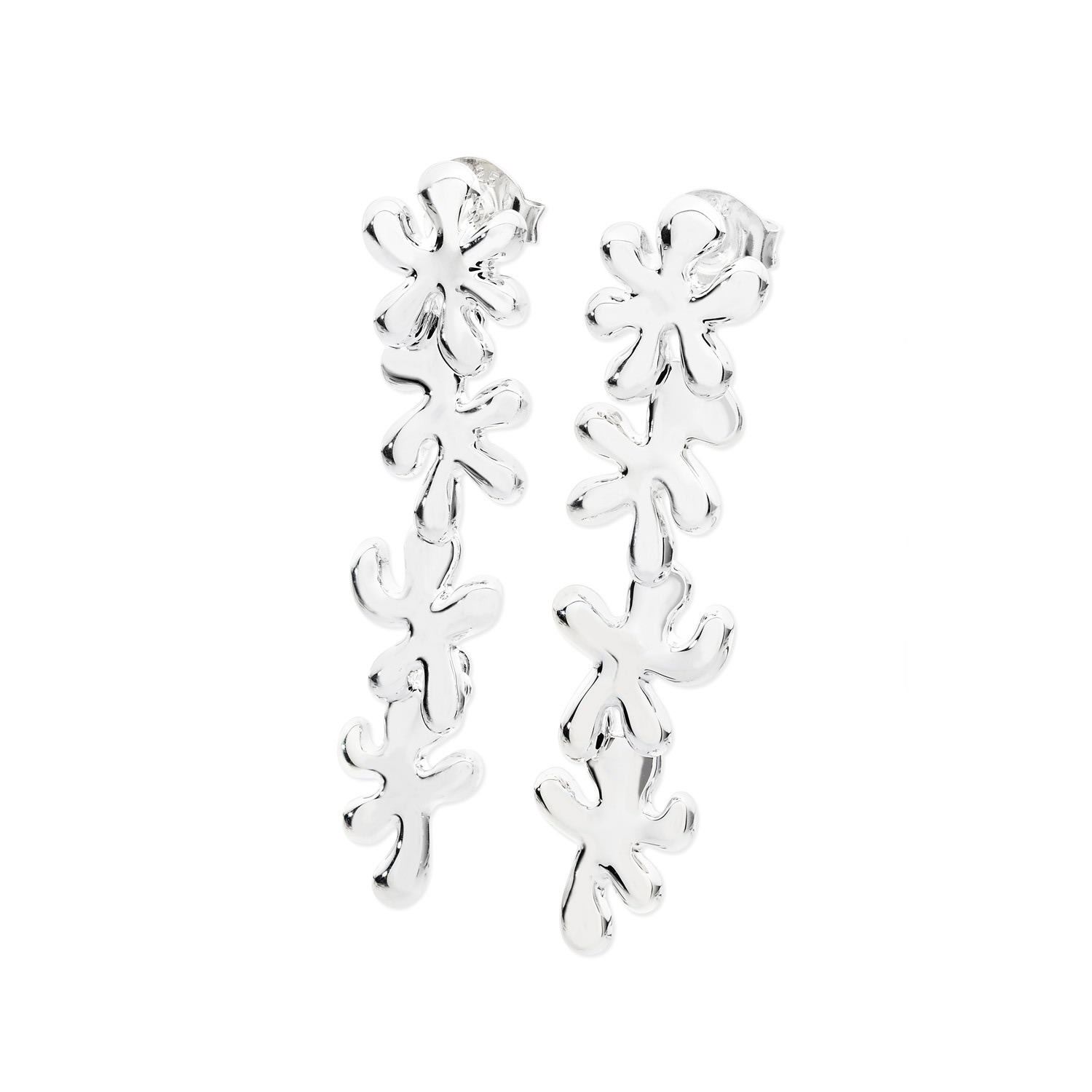 Lucy Quartermaine Women's Silver Four Drop Splash Earrings In Metallic