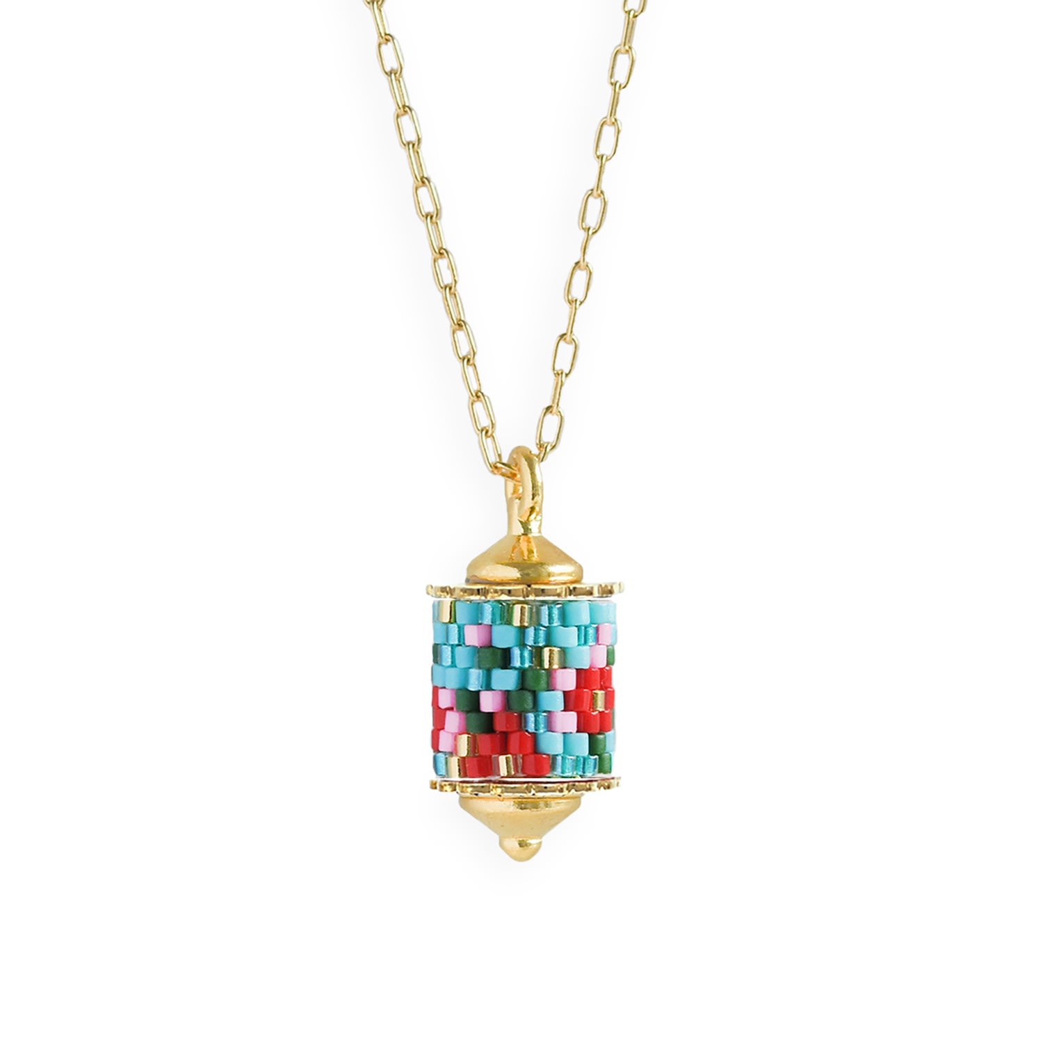 Women’s Modern Peranakan Drop Pendant Necklace - Blue Eden + Elie