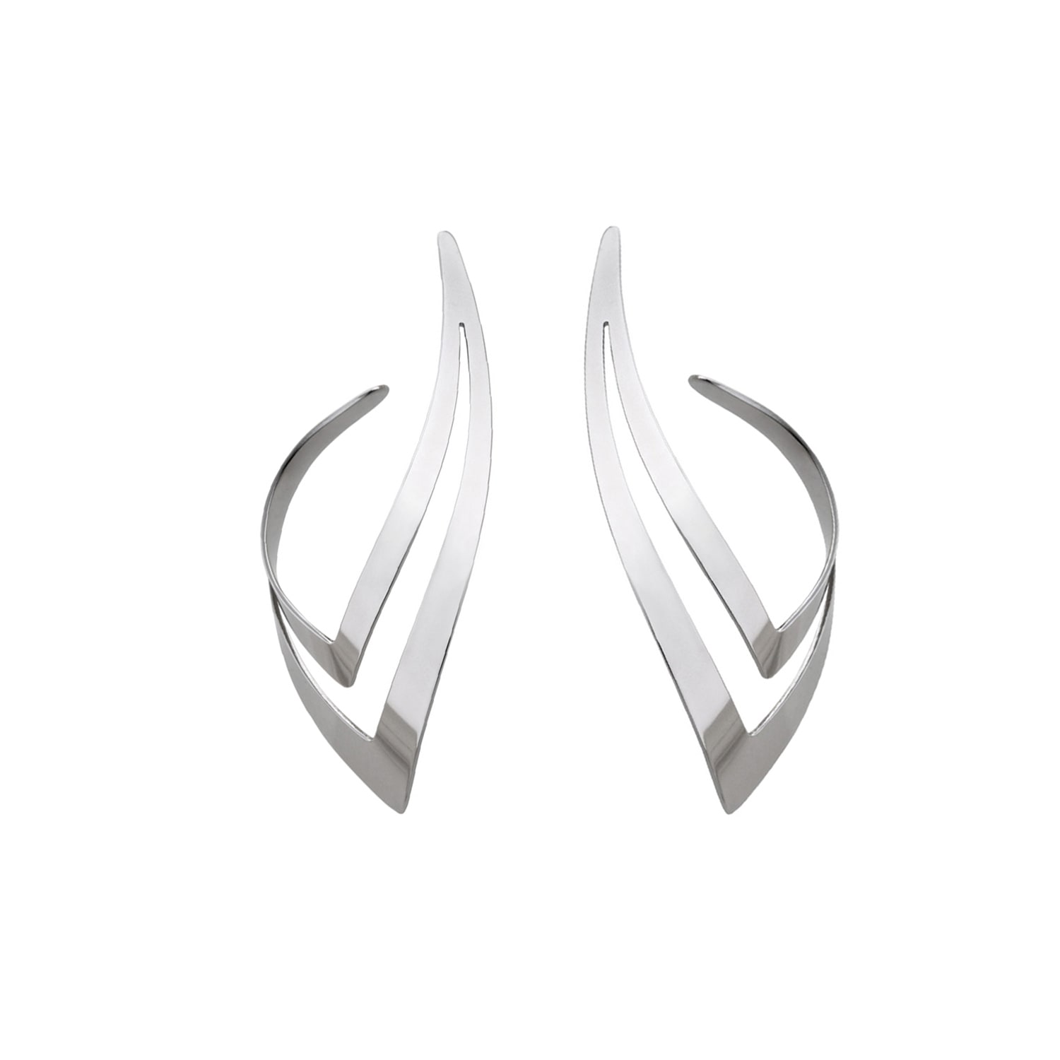 Hota Hota Jewellery Women's Silver Genesis Earring - High Polish - Pair In Silver