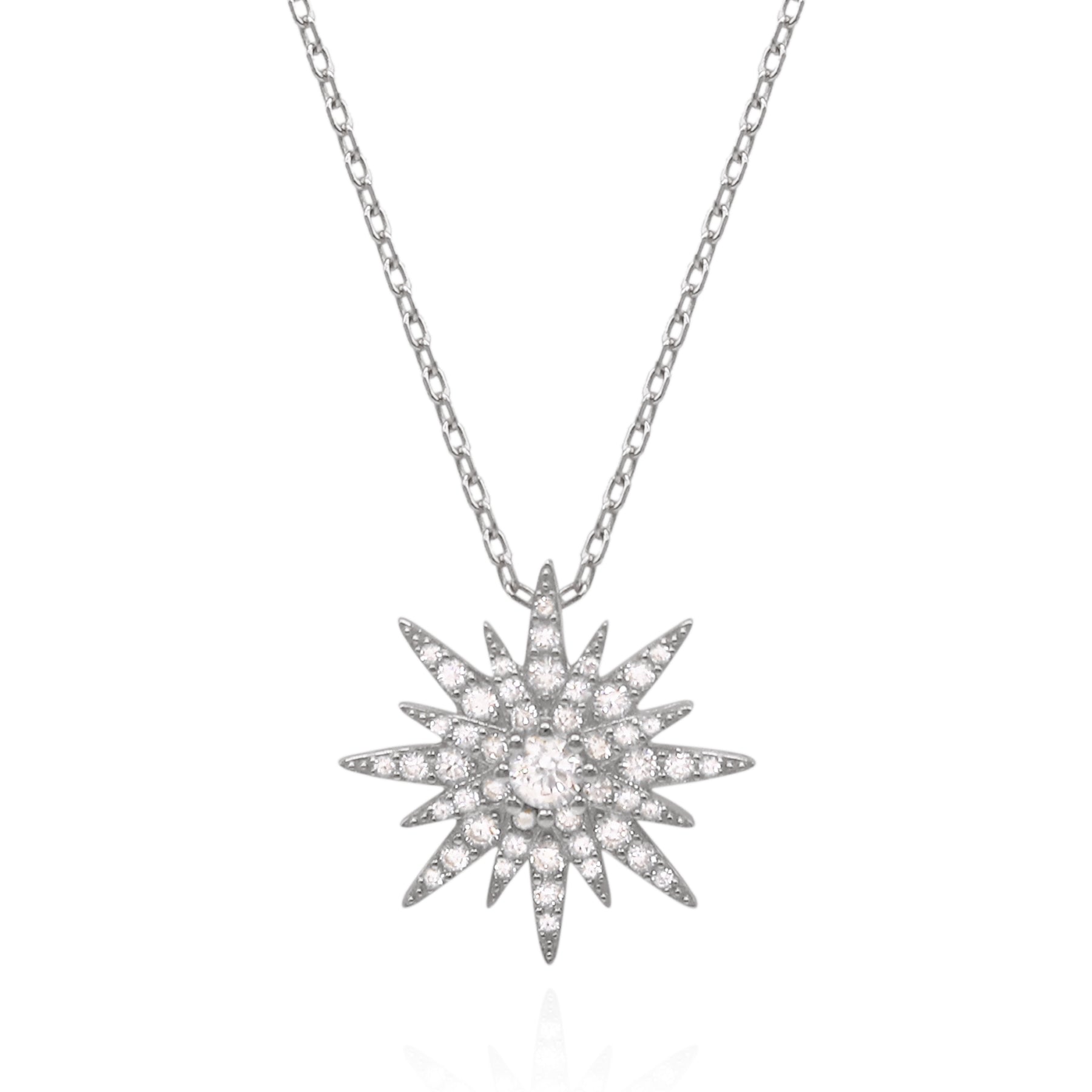 Luna Charles Women's Estella Starburst Necklace In Silver