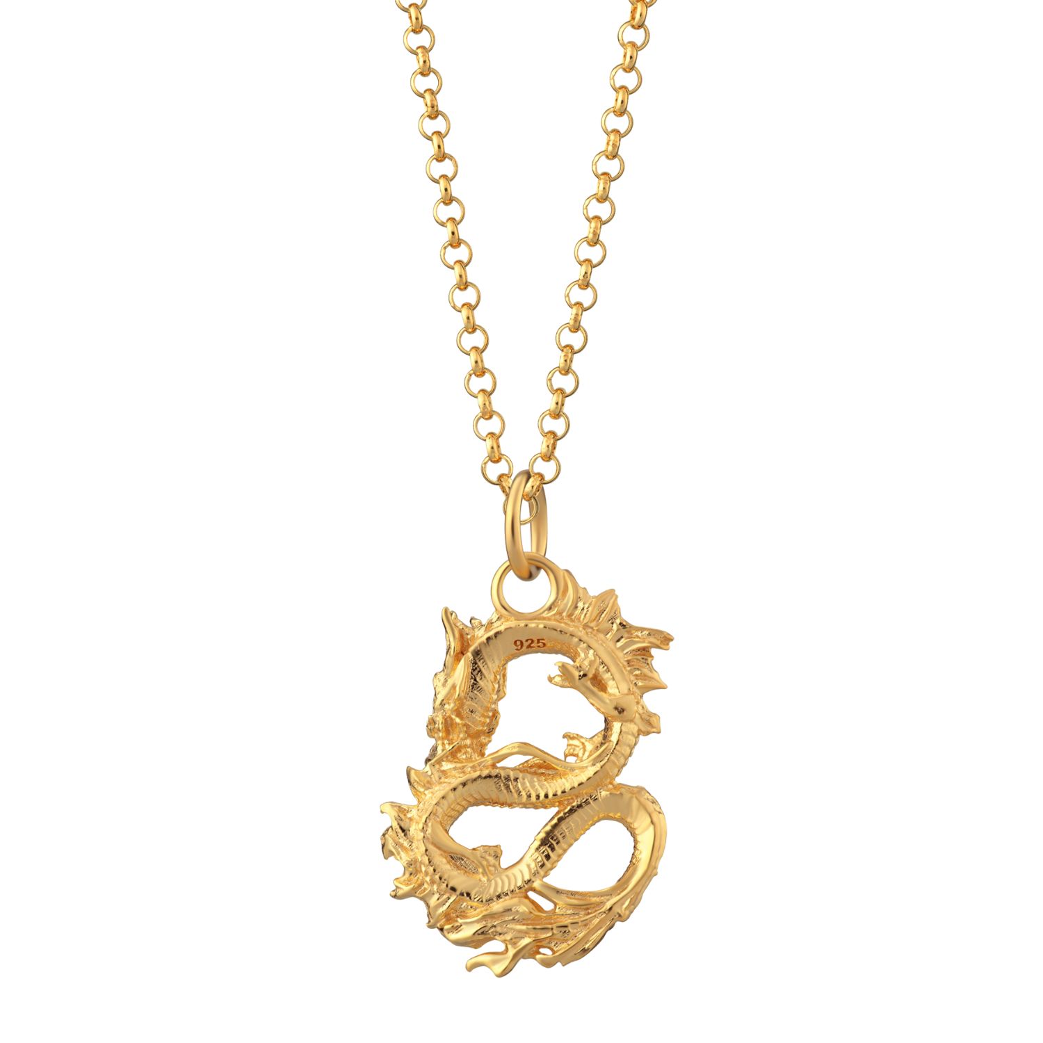 Women’s Gold Plated Chinese Dragon Necklace Lily Charmed