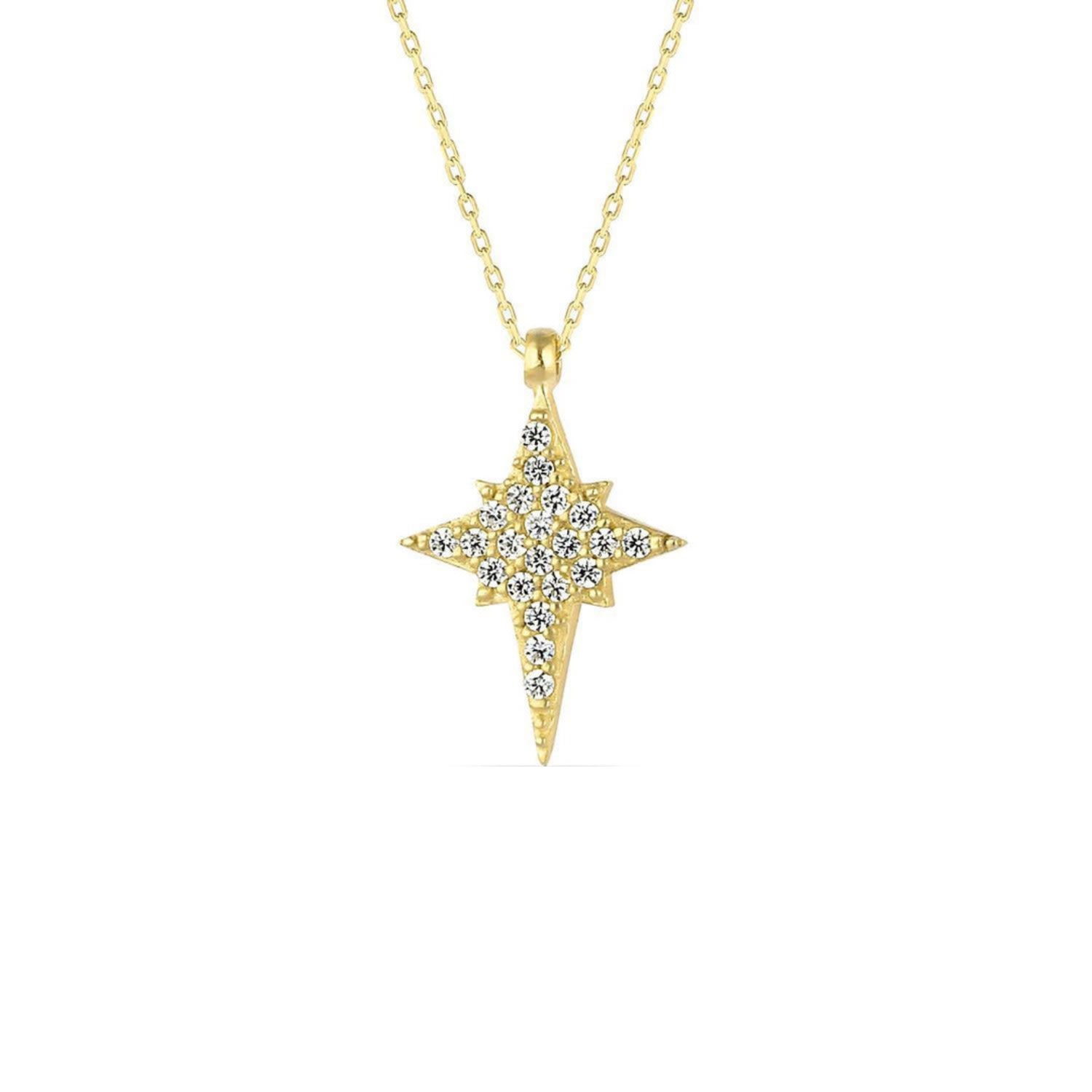 Spero London Women's Northern Star Polaris Starburst Sterling Silver Necklace - Gold In Gold
