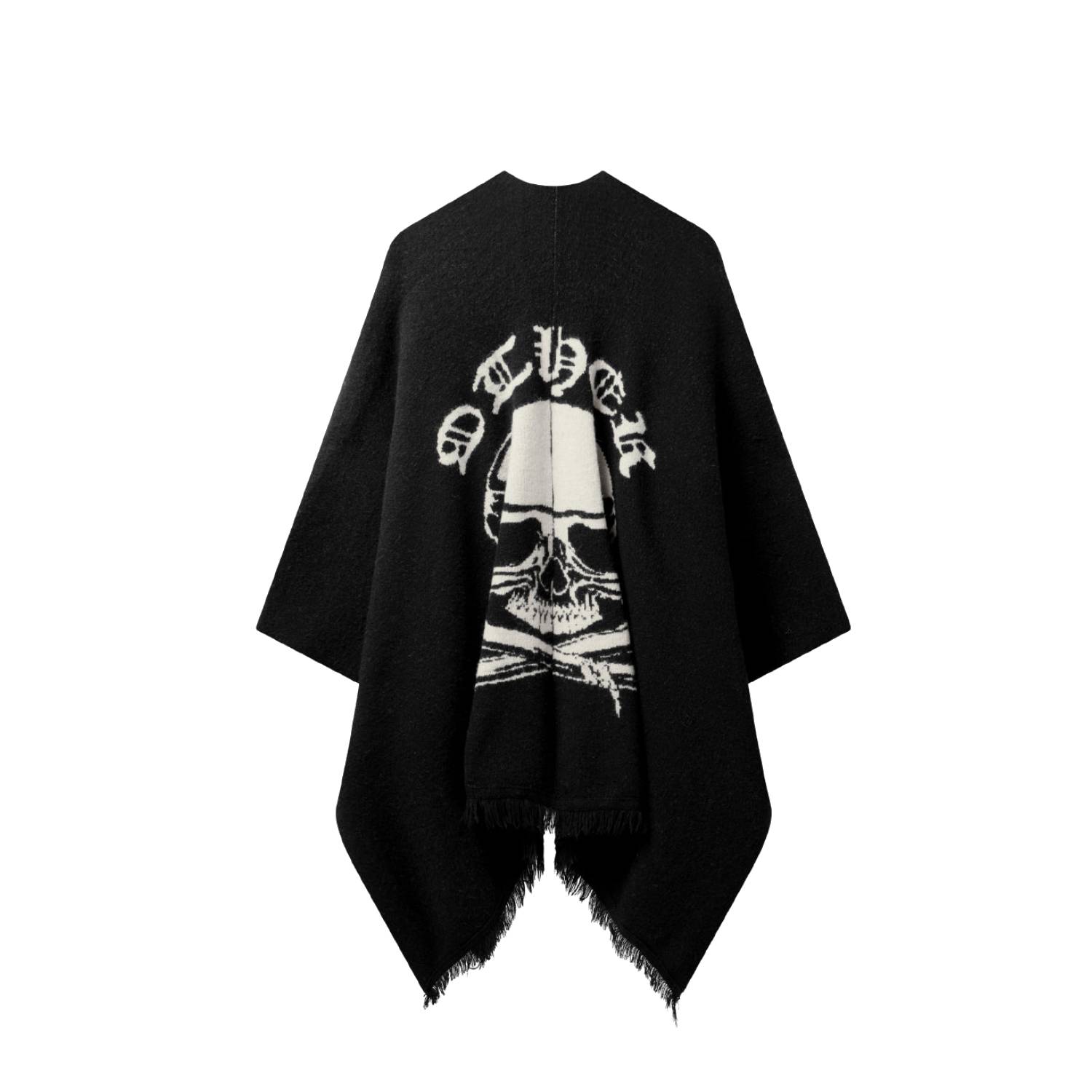 Women’s Western Poncho - Skull & Crossbones - Black One Size OTHER UK