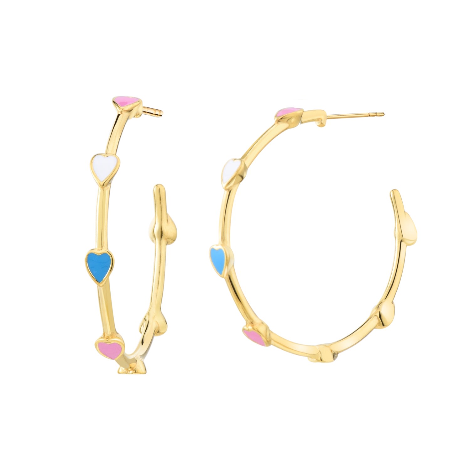 Women’s Gold Heart Station Hoops Gold & Honey