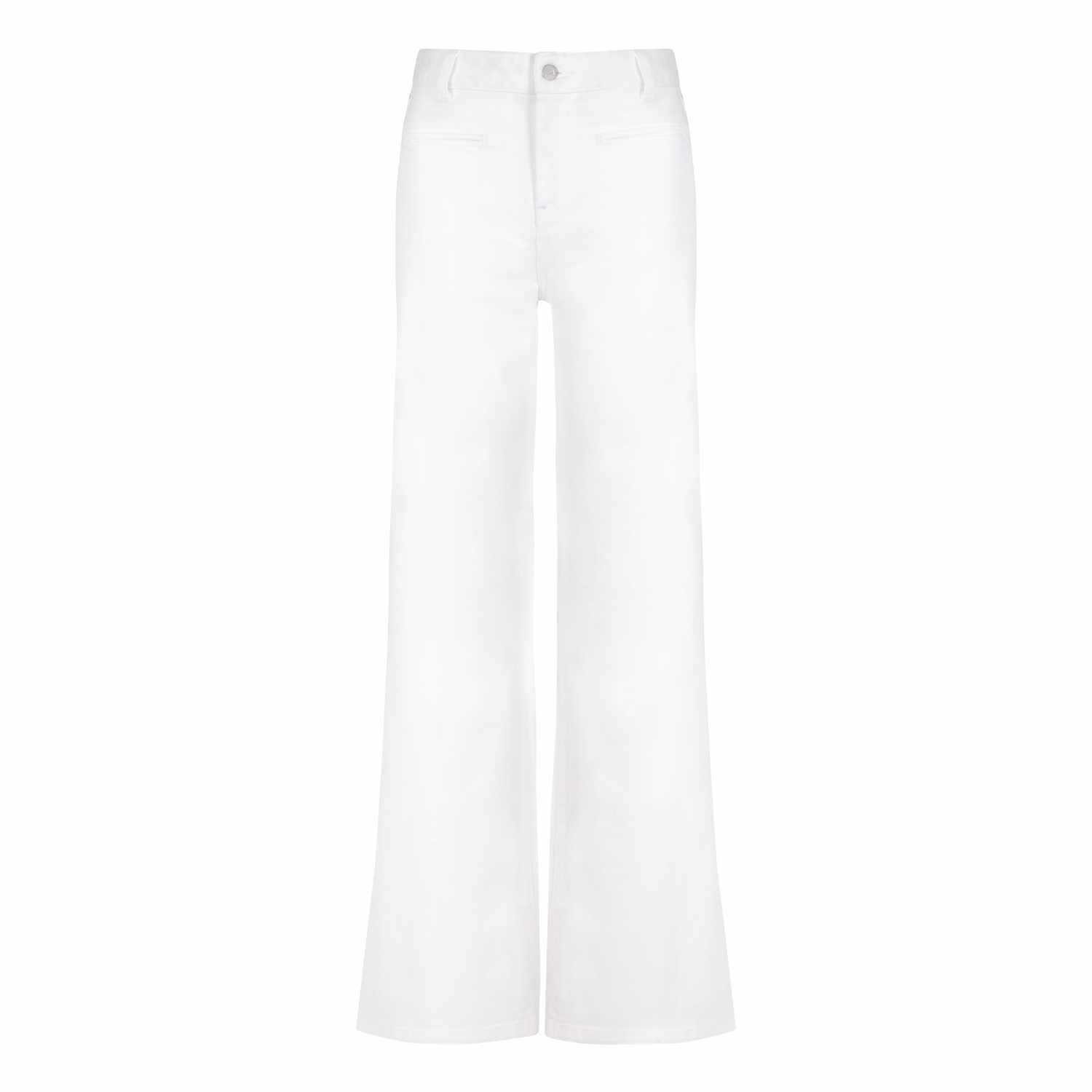 Donna Ida White Joan The High Waisted Patch Pocket Flare - Milk In White