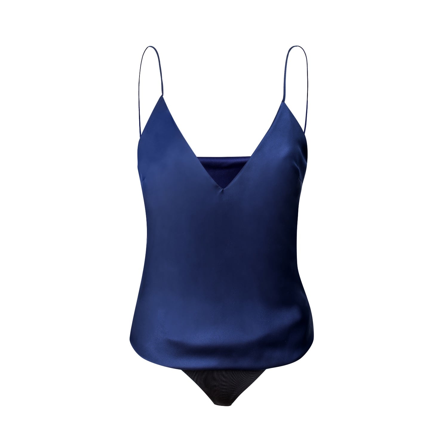 blue satin bodysuit