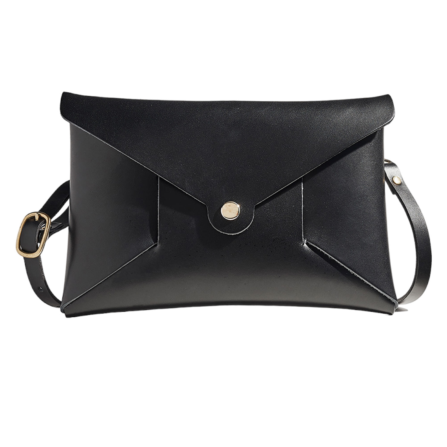 Women’s Black Leather Origami Pouch Shoulder Bag Sbri