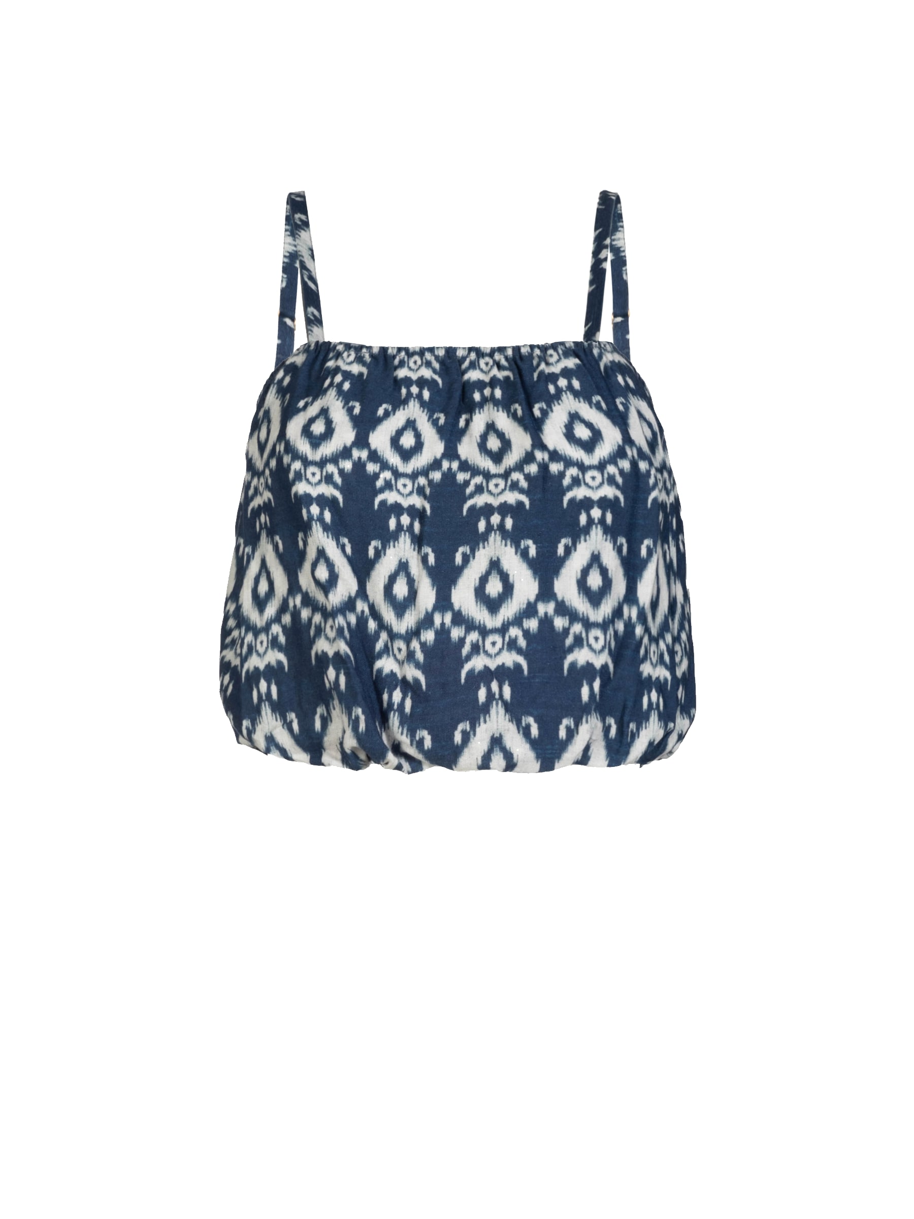 Change Of Scenery Women's Blue / White Dani Top In Tivara Ikat In Blue
