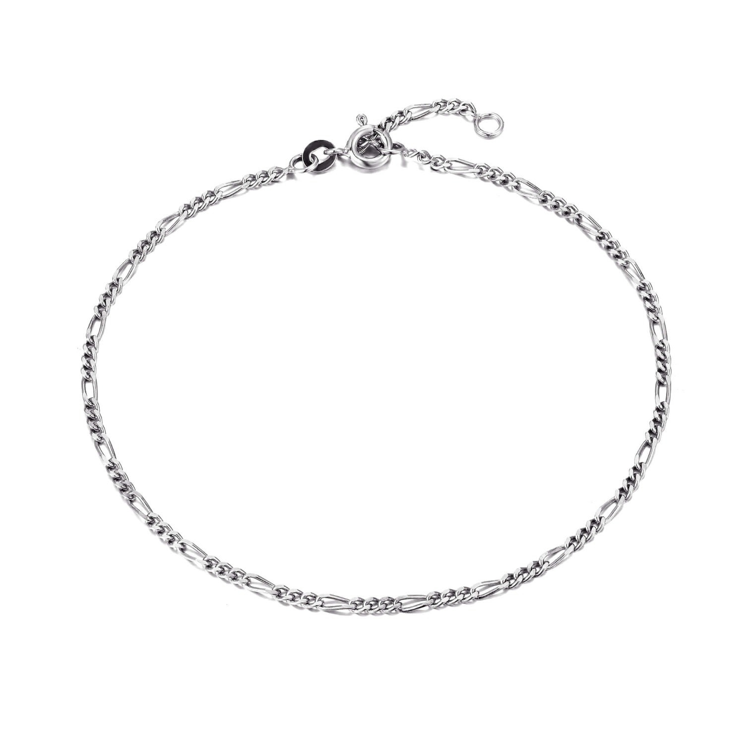 Women’s Ecoated Sterling Silver Fine Figaro Chain Anklet Seol + Gold