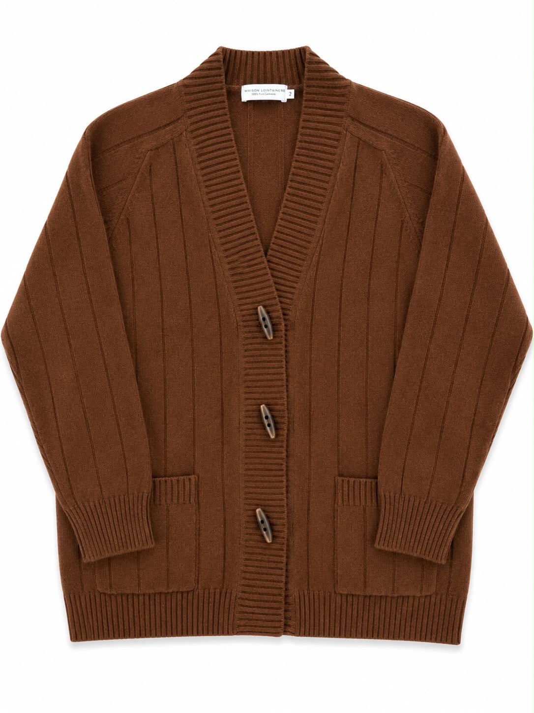 Maison Lointaine Women's Brown Cardigan - Nothing But Me - Pure Prestige Cashmere