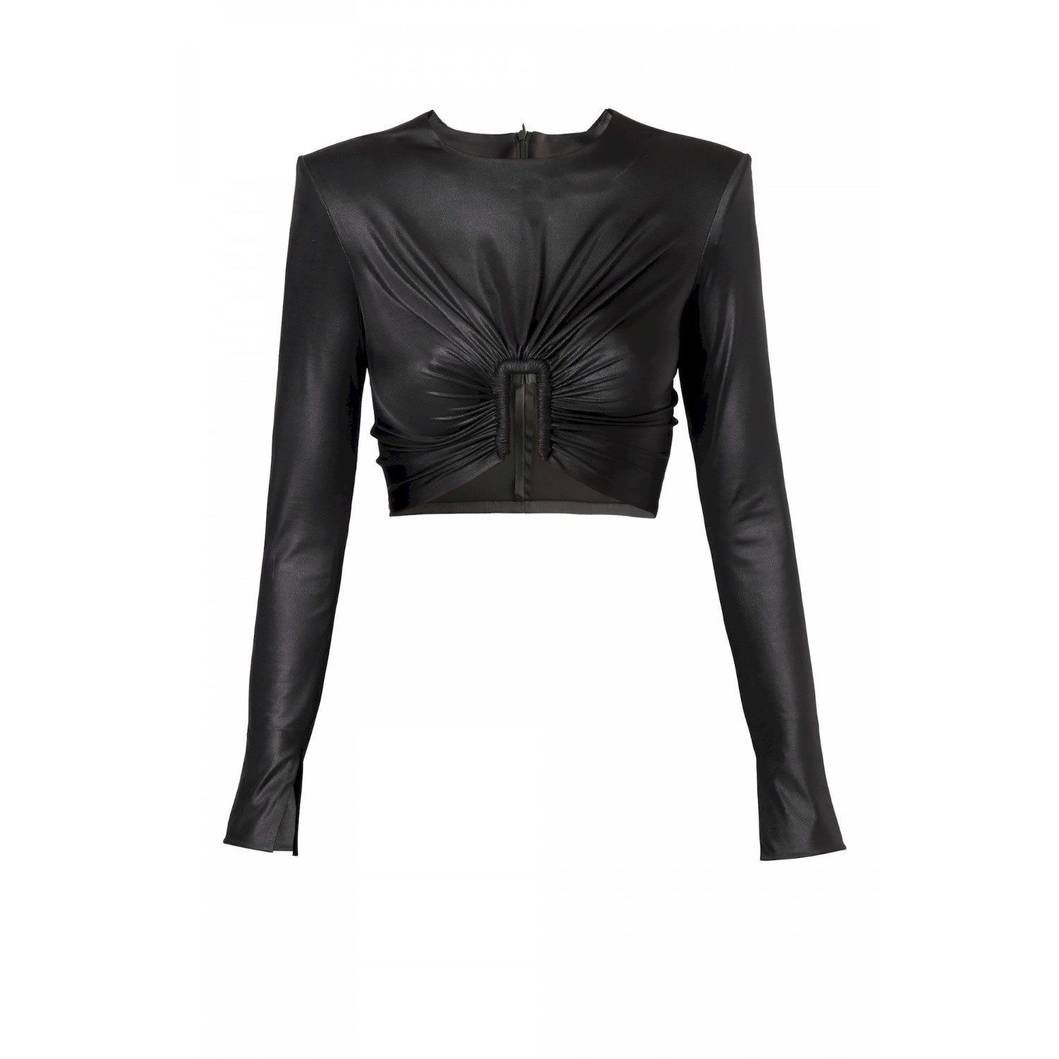Aggi By Halewski Women's Meg Black Pearl Crop Top In Black