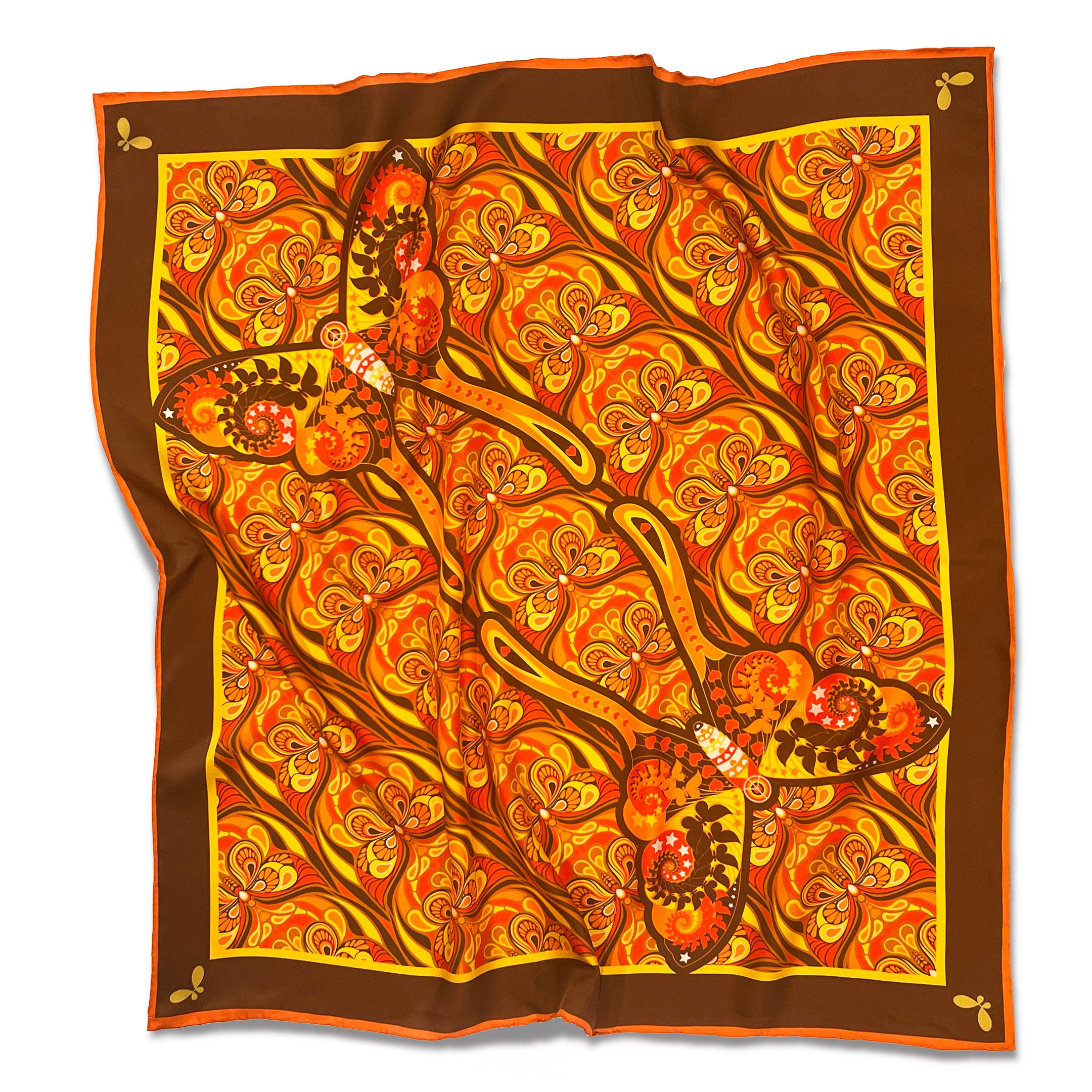 Henelle Women's Butterfly Effect Sunset Large Silk Scarf