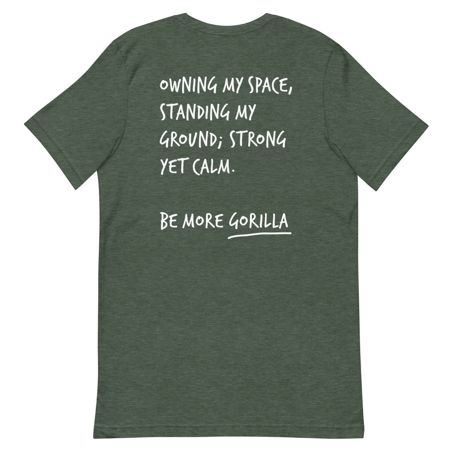 Anchor & Crew Heather Forest Green Think Ocean Gorilla Aspirations Cotton Embroidered T-shirt - Women In Green