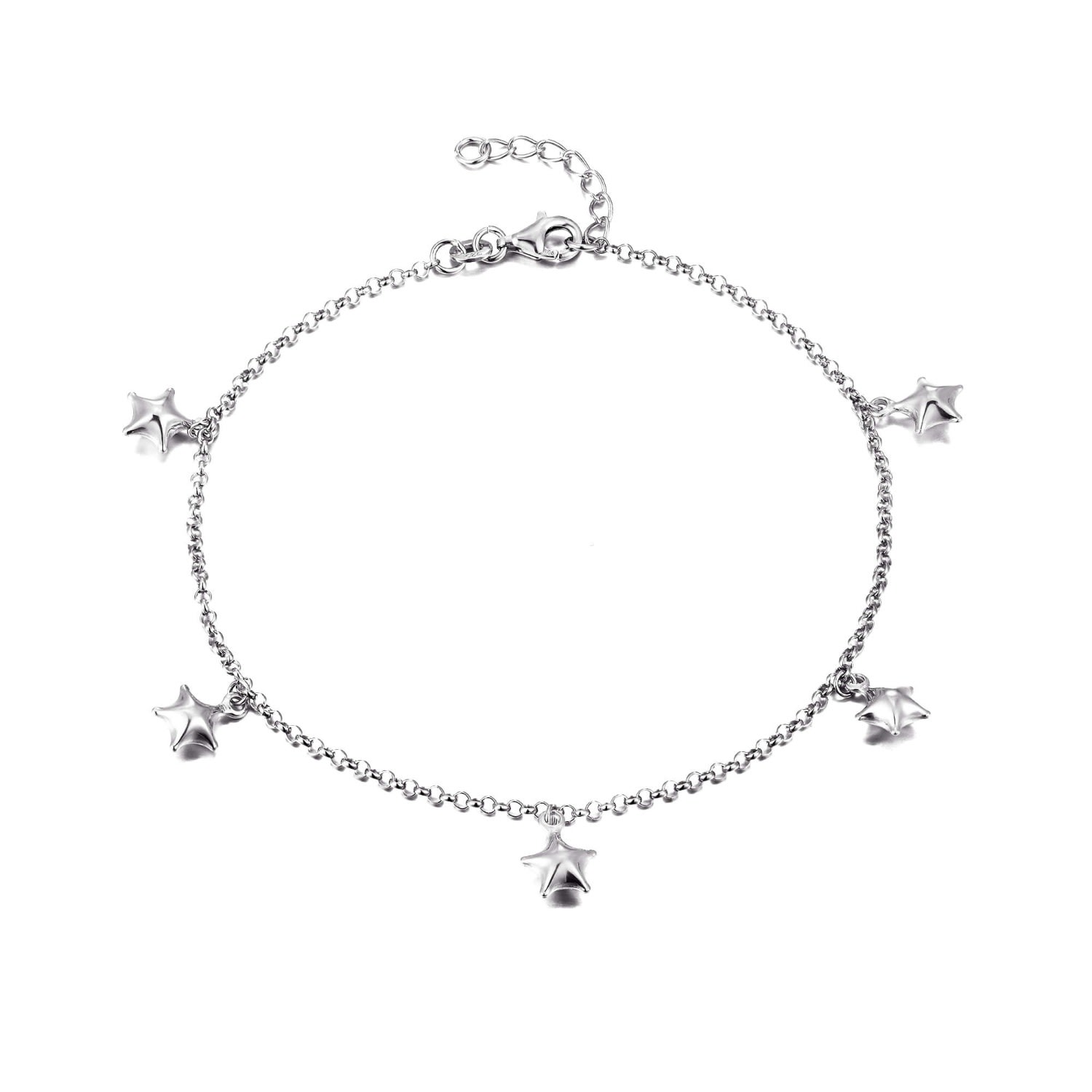 Women’s Ecoated Sterling Silver Star Charm Chain Anklet Seol + Gold