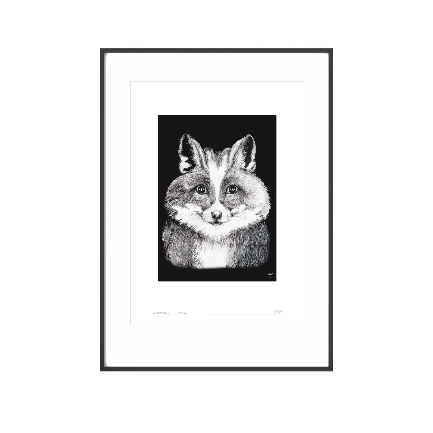 Curious Creatures Series - Fox Bunny Fun Print - Black Curiosity Snug