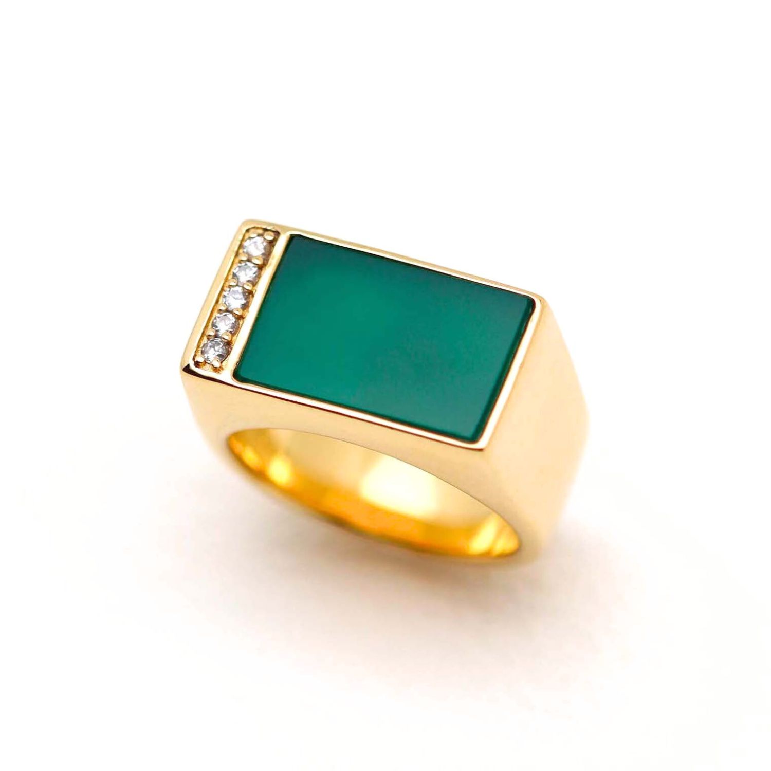 Women’s Gold / Green Augustine Green Onyx Ring Lambertine Sas