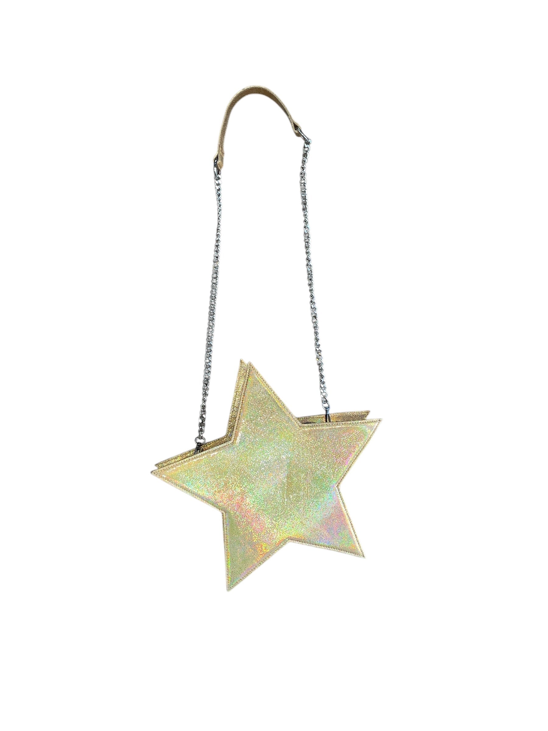 Any Old Iron Women's Gold / Silver Iridescent Glimmer Gold Star Bag In Multi