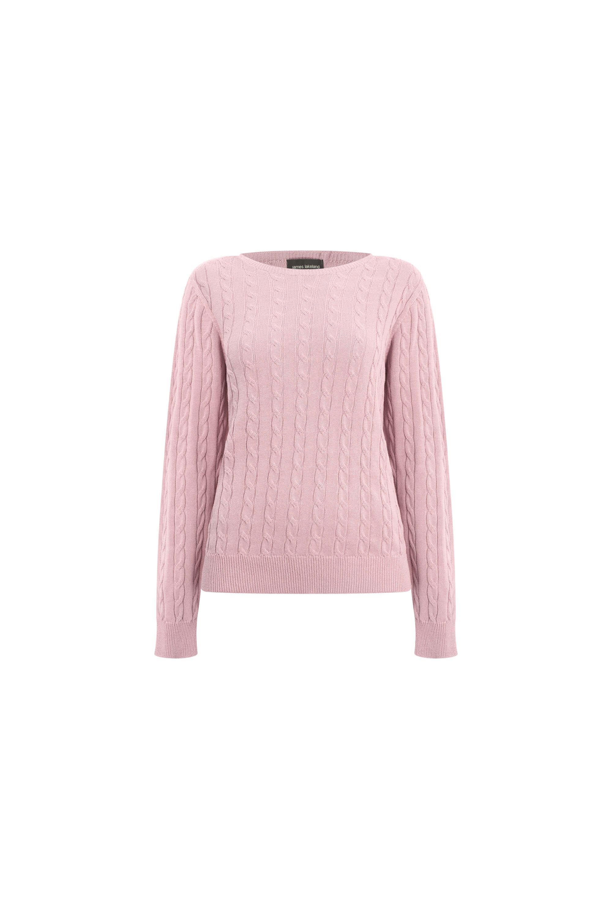 Women’s Pink / Purple Cable Knit Jumper Pale Pink Extra Small James Lakeland