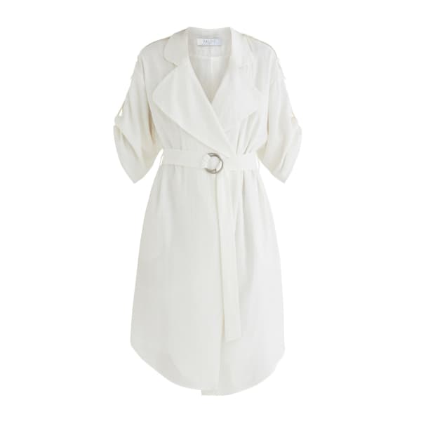 PAISIE DOUBLE BREASTED JACKET DRESS IN WHITE