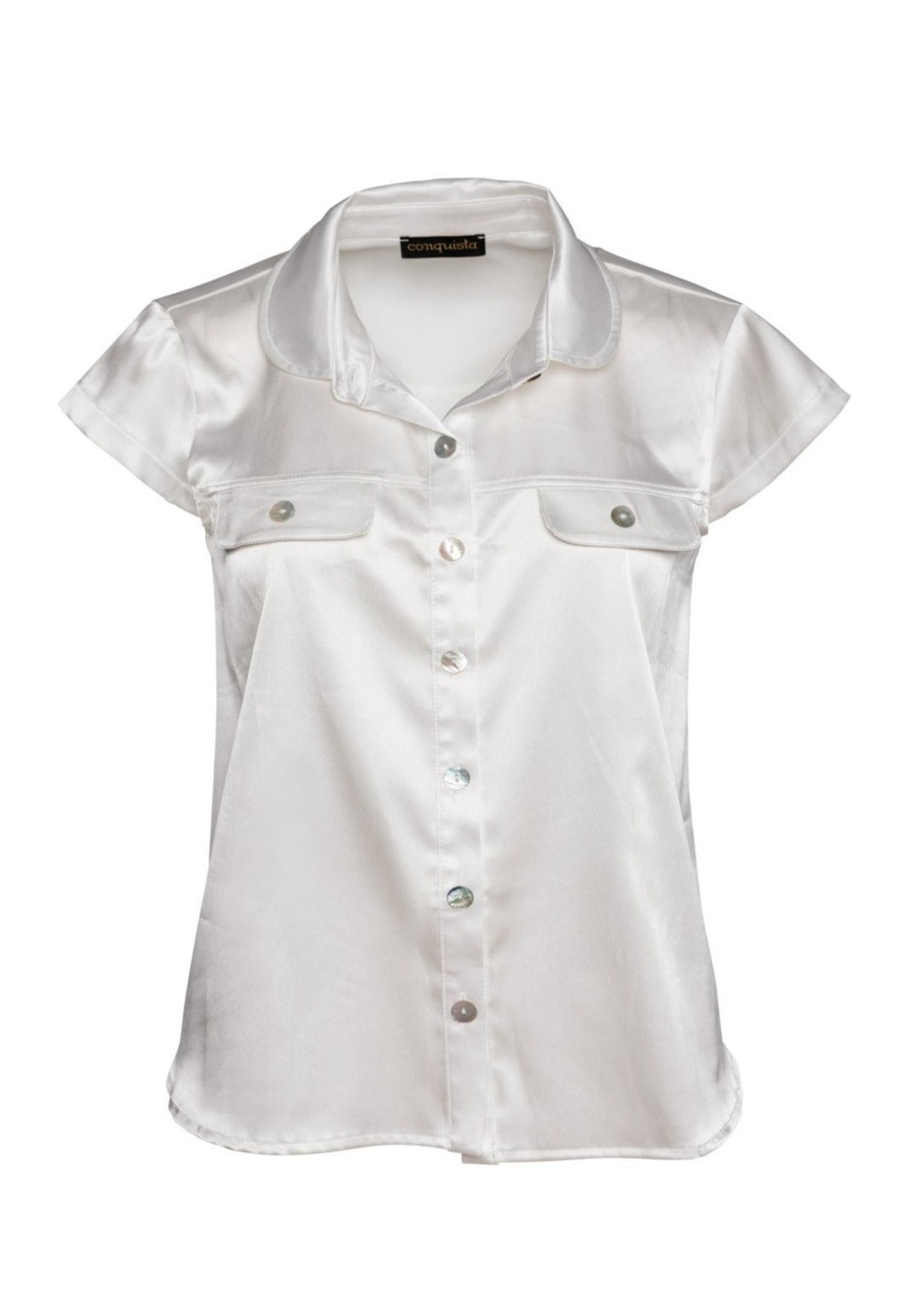 Conquista Women's Neutrals Ecru Cap Sleeve Shirt In Beige