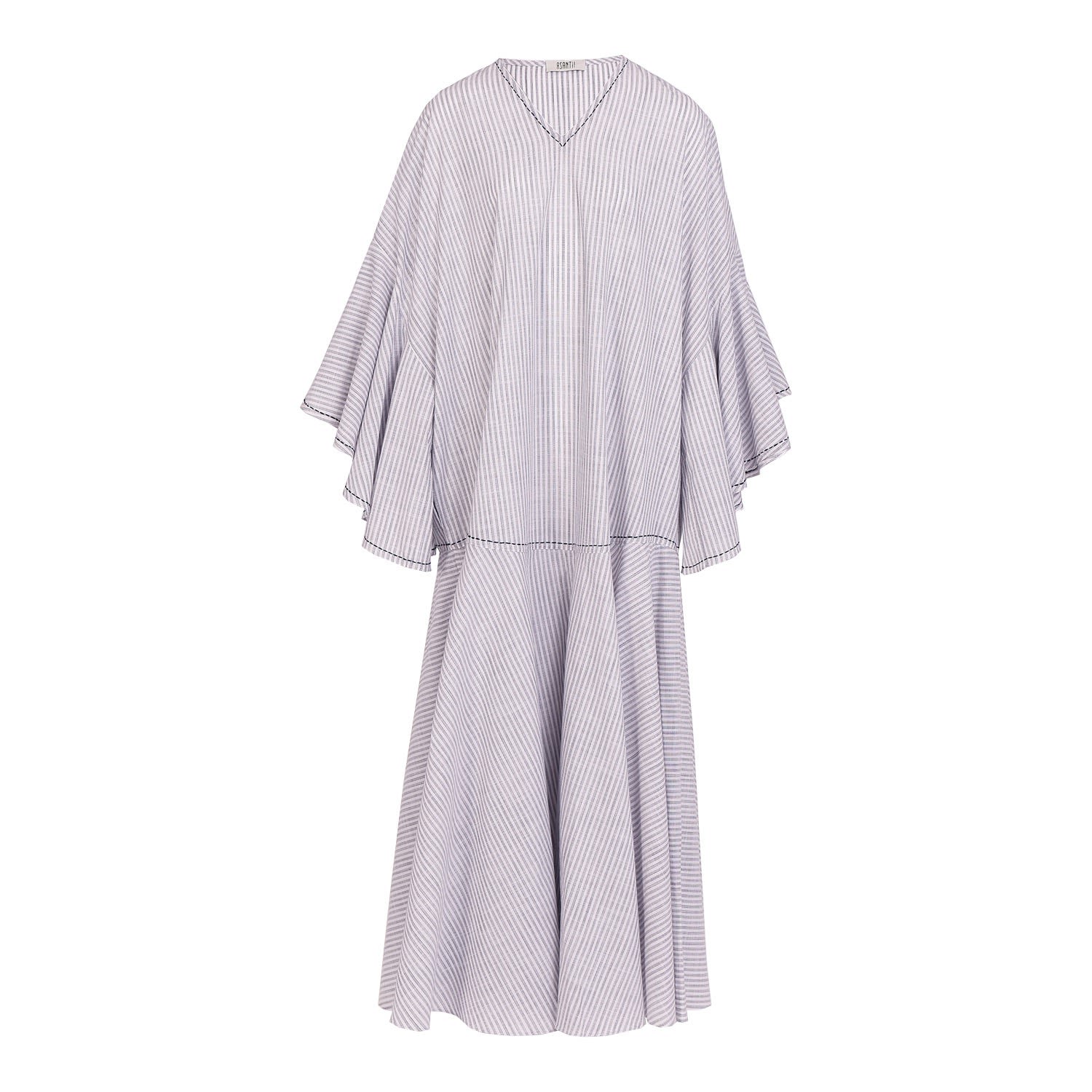 Women’s Grey Ahwoulaba Maxi Kaftan - Stripe Small Asantii