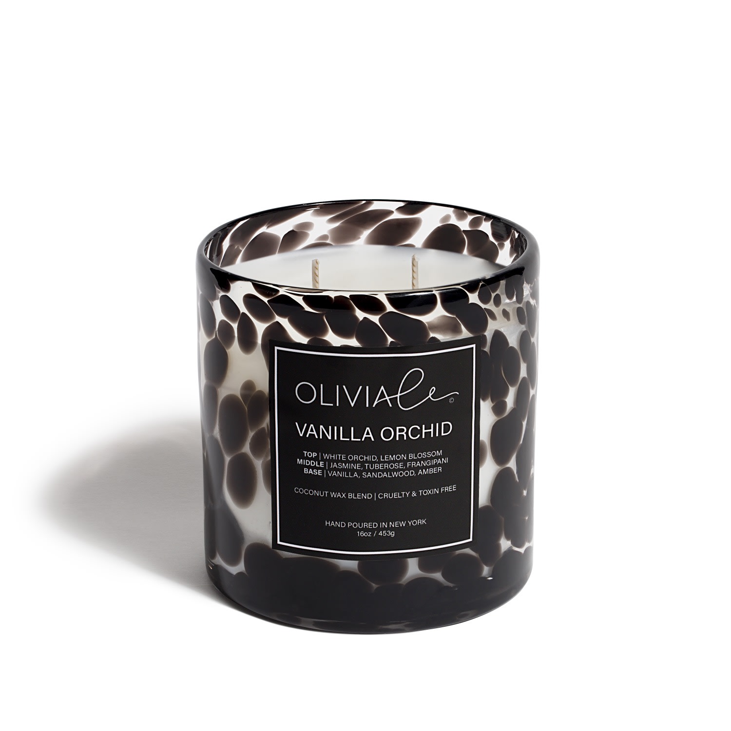 Black Vanilla Orchid Leopard Candle Olivia Le