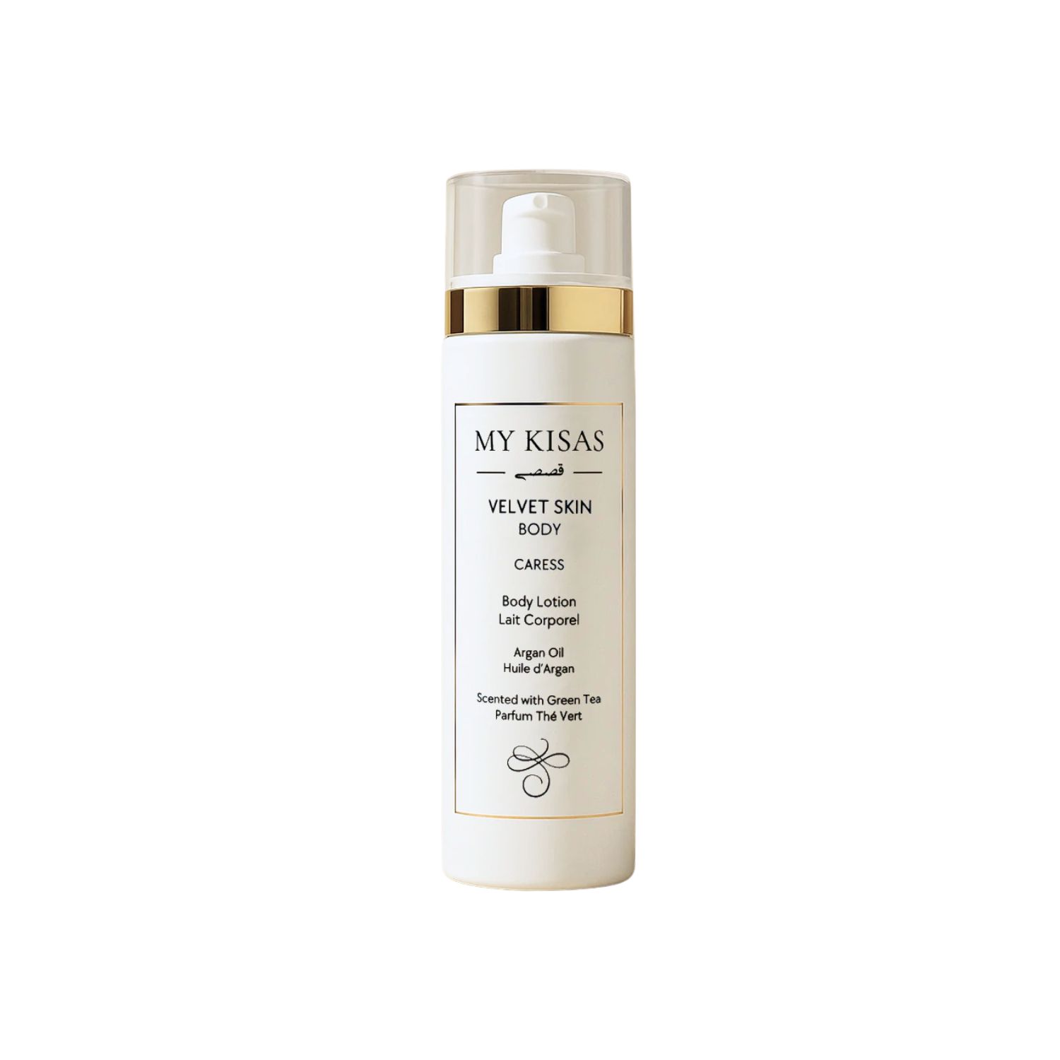 My Kisas White Caress - Body Cream With Argan Oil, Beeswax Scented With Green Tea In White