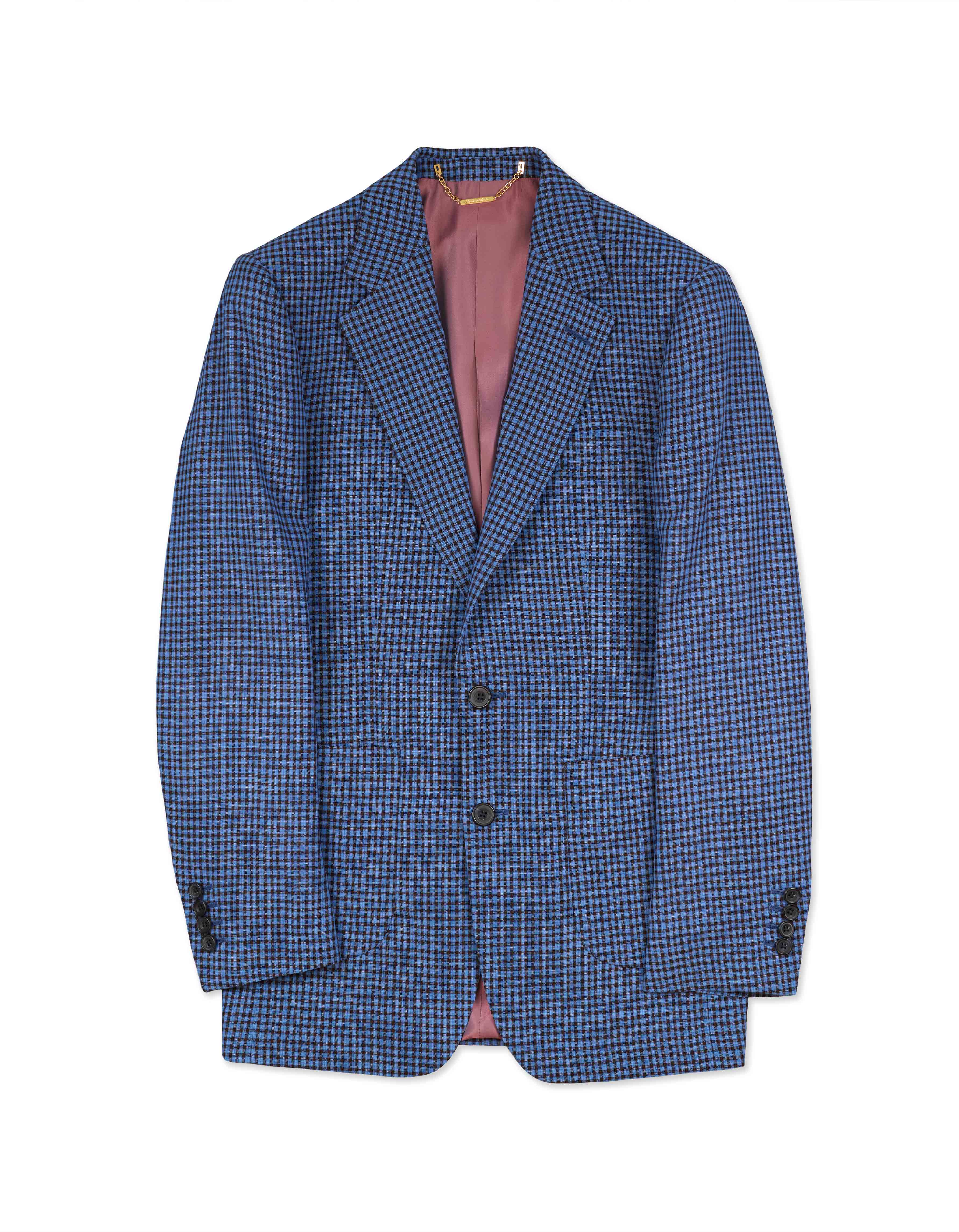 Gresham Blake Men's Blue / Brown Blue & Brown Gingham Jacket In Multi