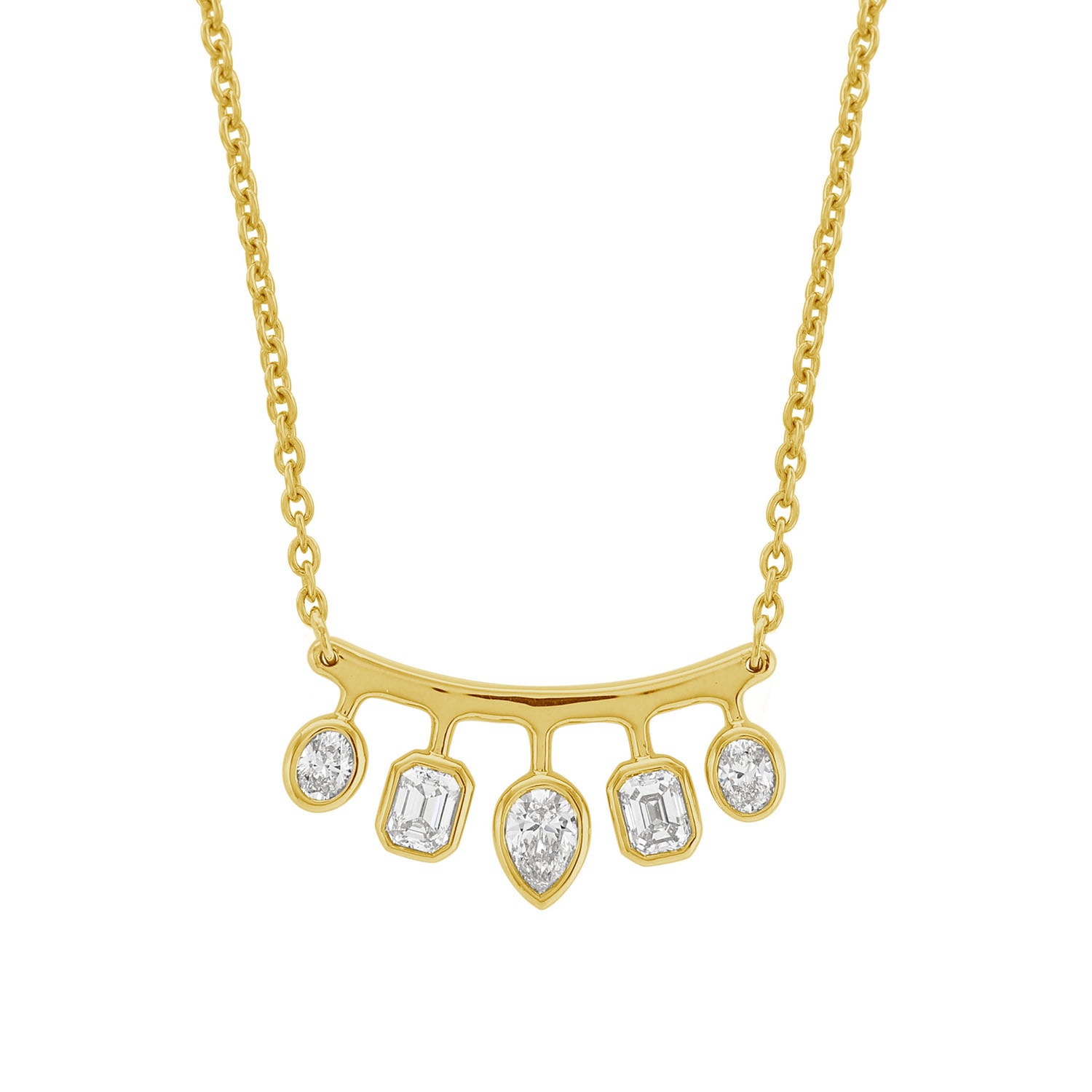 Artisan Women's Gold / White Natural Diamond Designer Choker Necklace In 14k Yellow Gold In Multi