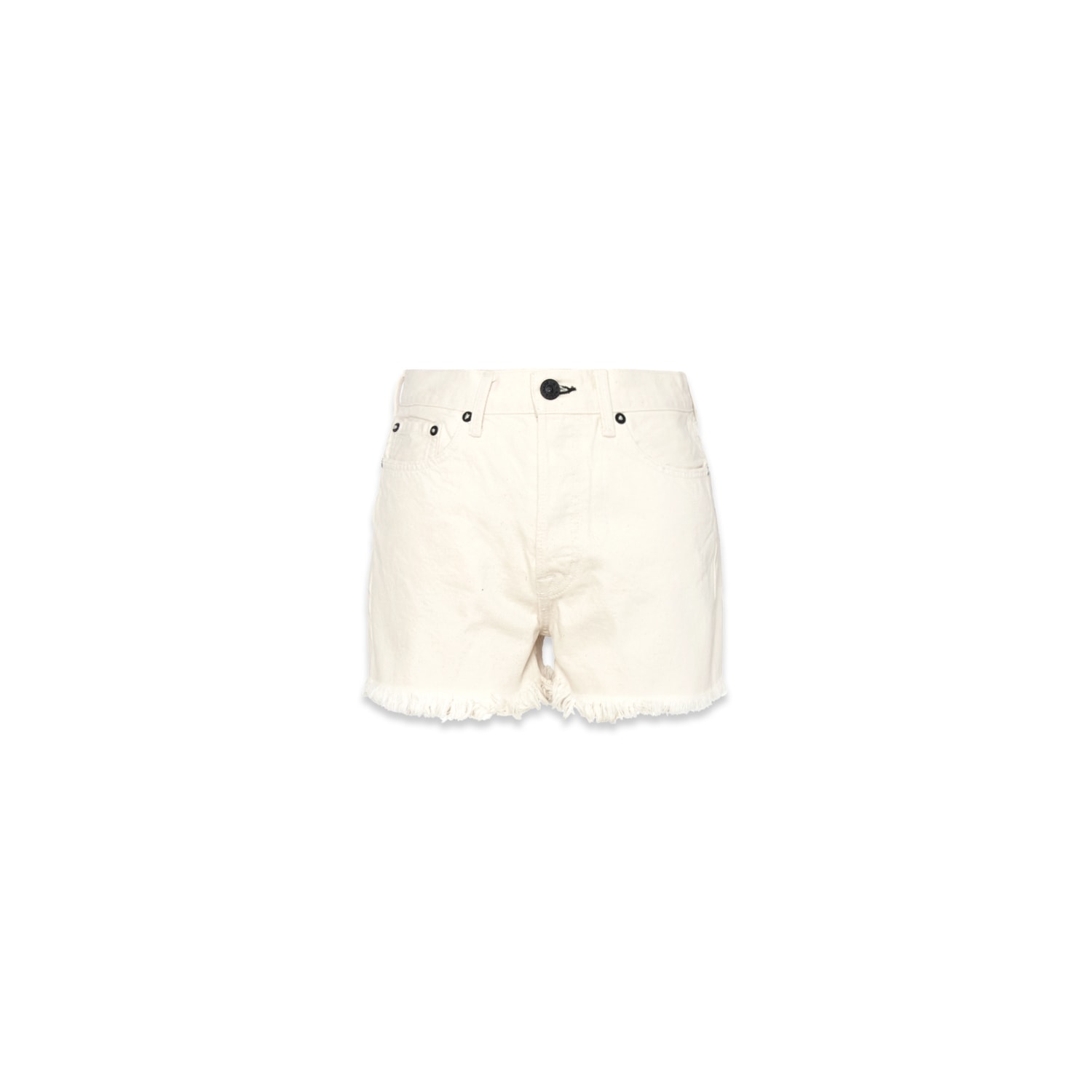 Noend Denim Neutrals Muse Denim Shorts In Bone In White